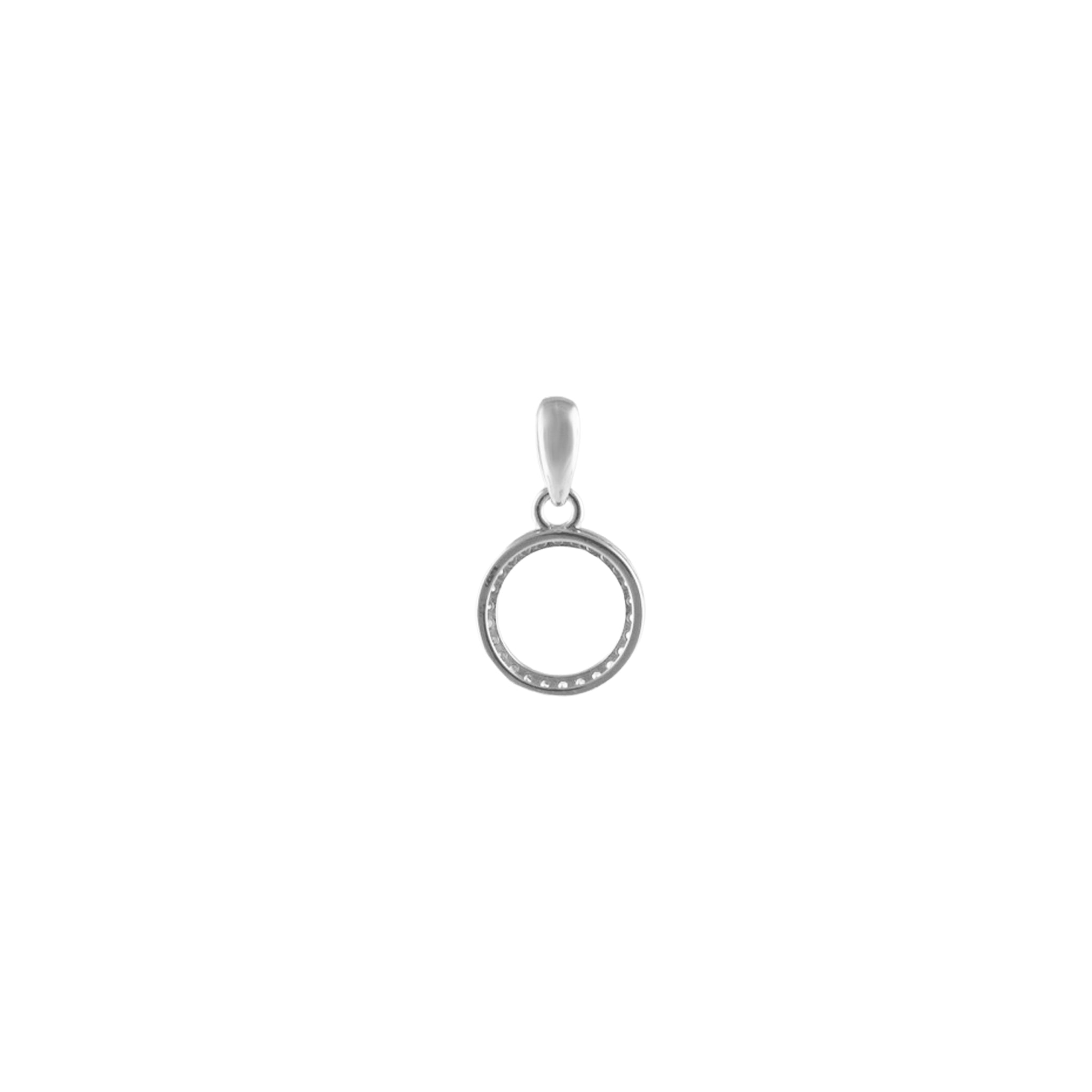Sparkly Open Circle Pendant in 925 Sterling Silver