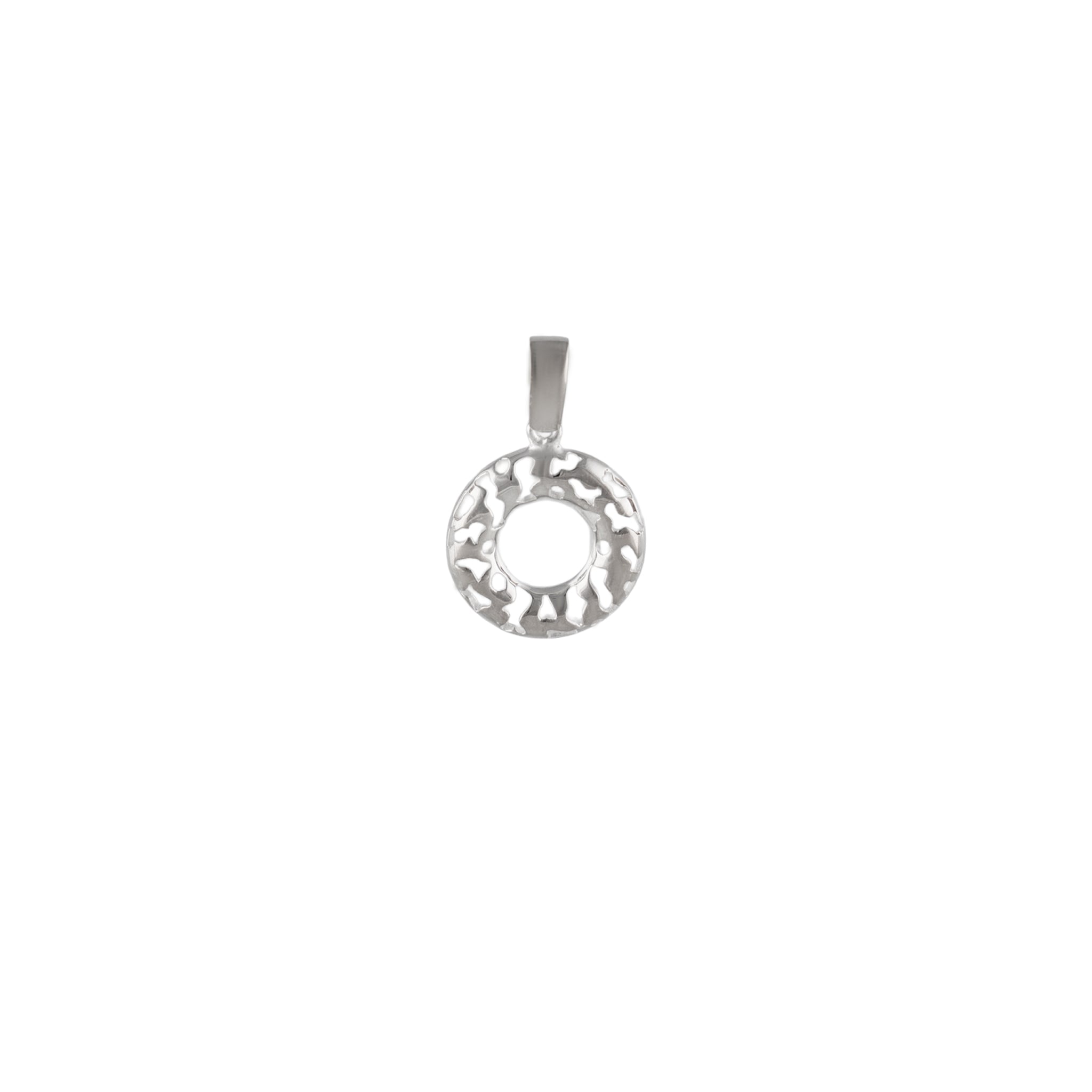 Cut-Out Donut Pendant in 925 Sterling Silver