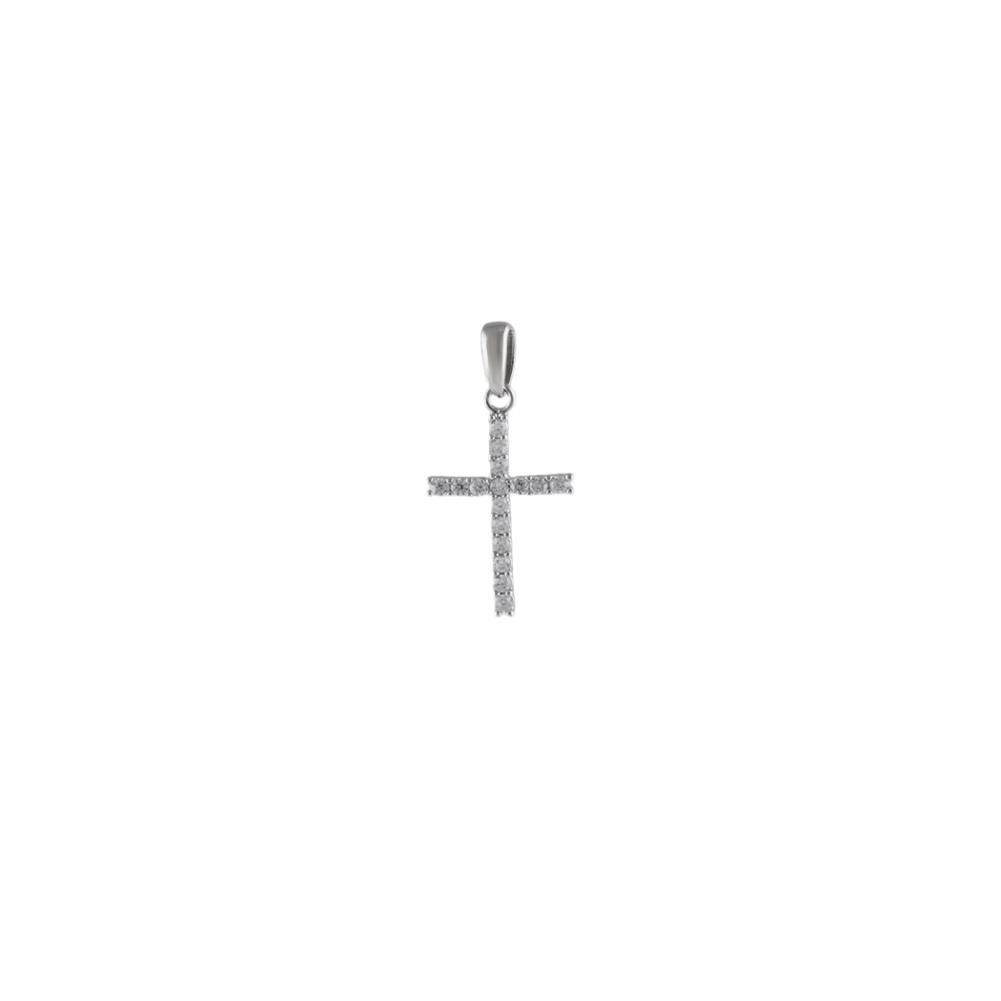 Sparkly Cross Pendant in 925 Sterling Silver