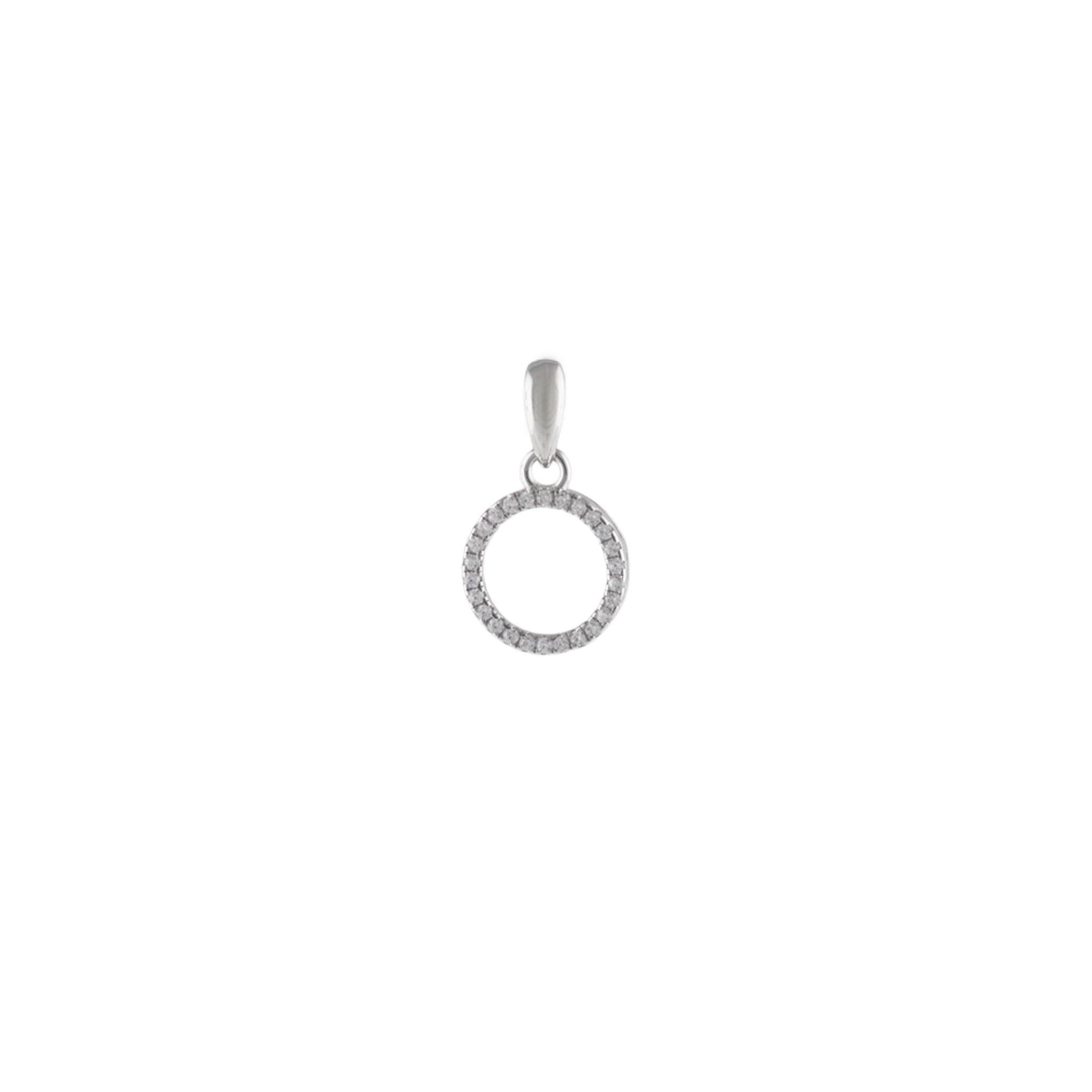 Sparkly Open Circle Pendant in 925 Sterling Silver