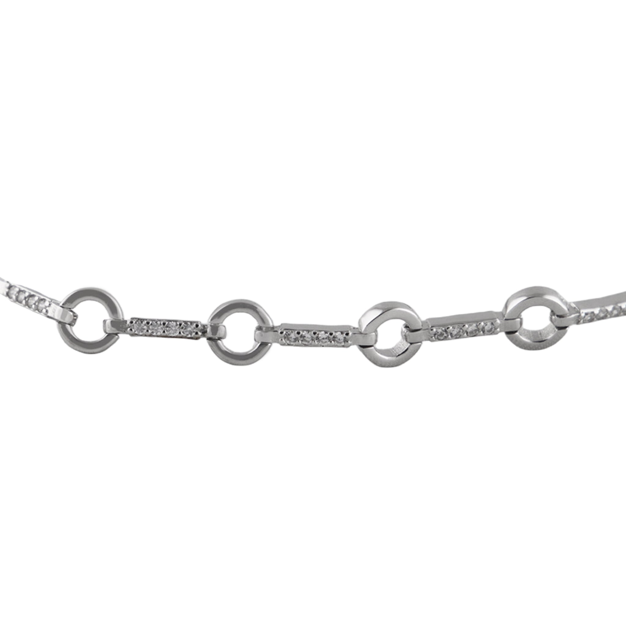 Circle & Link Bracelet in 925 Sterling Silver