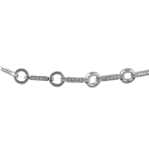 Circle & Link Bracelet in 925 Sterling Silver