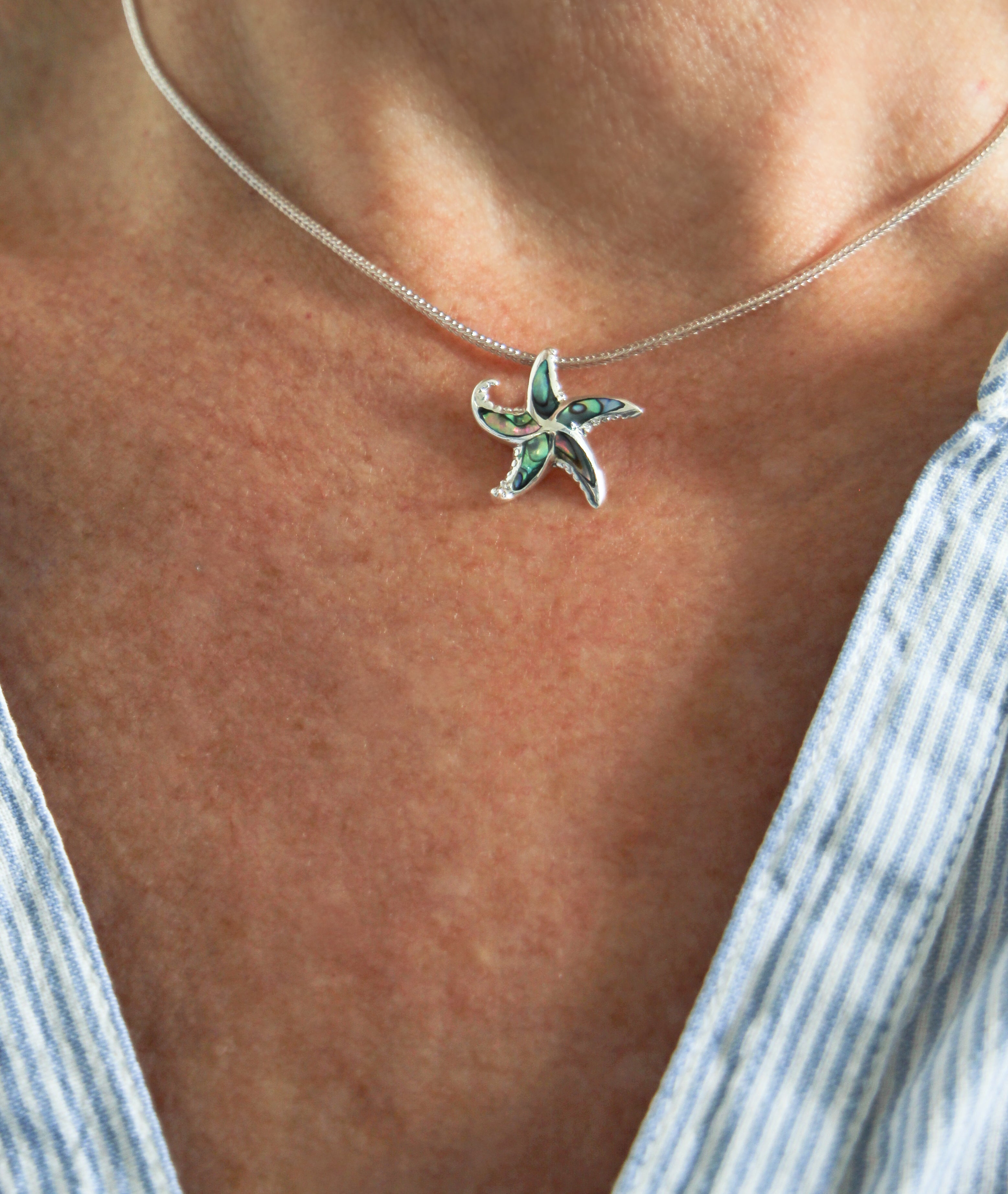 Abalone Starfish pendant Pendant in 925 Silver