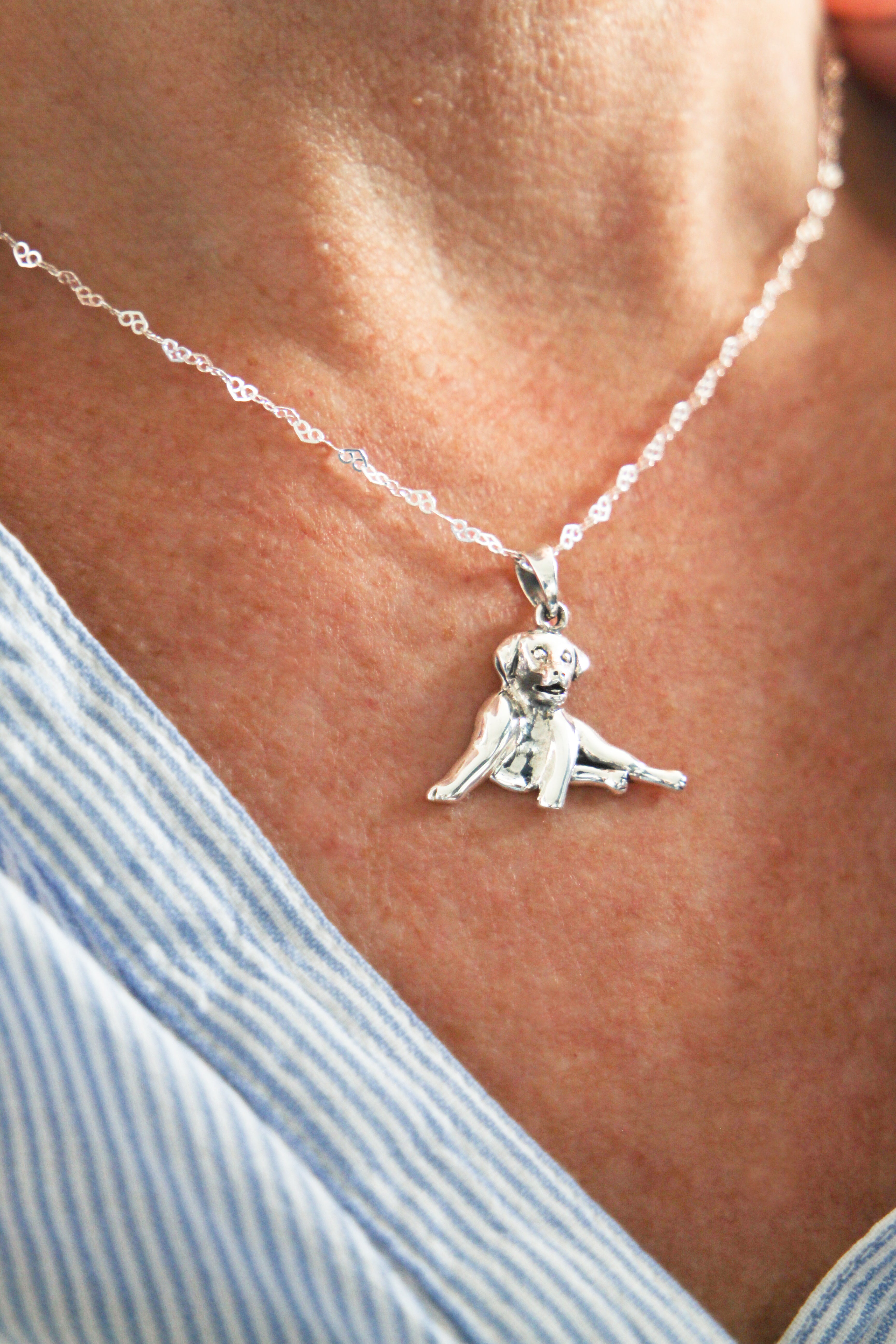 Labrador Dog Pendant in 925 Silver