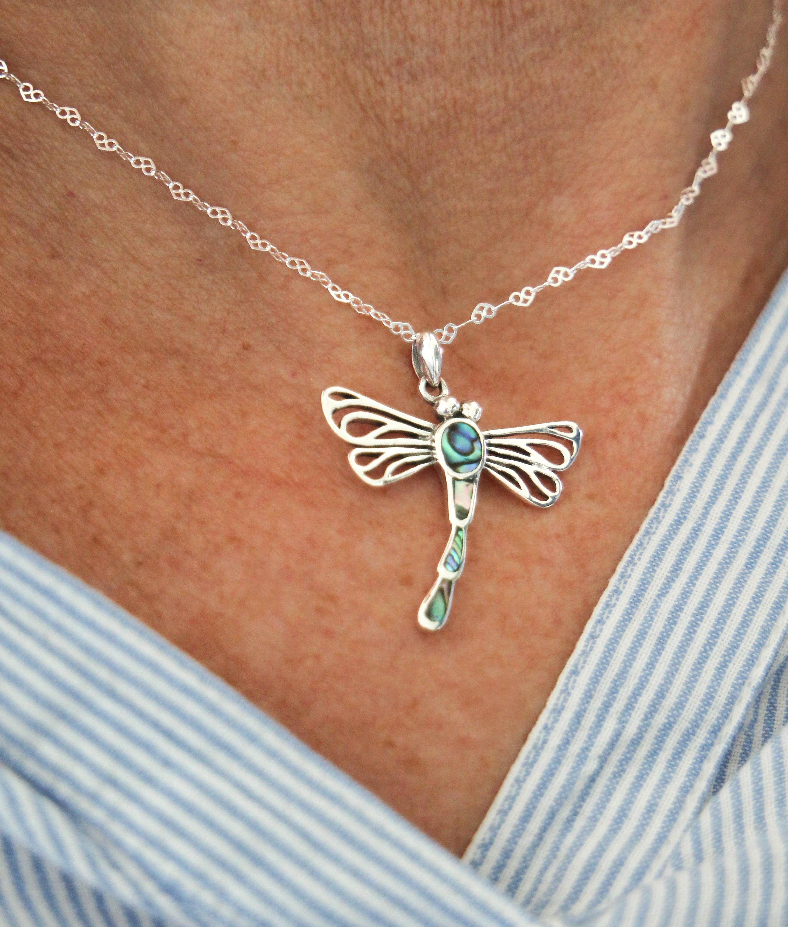 Abalone Dragonfly pendant Pendant in 925 Silver