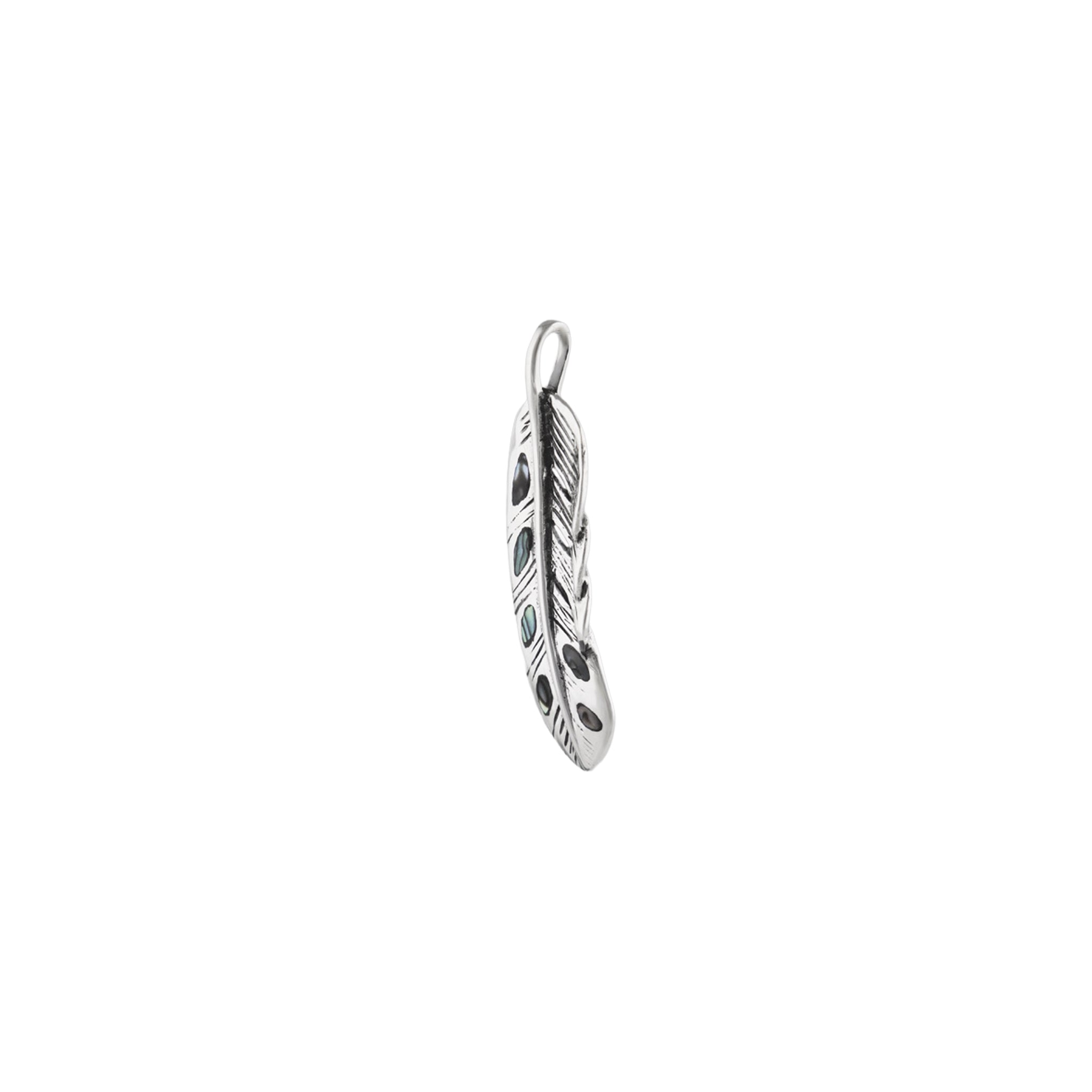 Abalone Feather Pendant in 925 Silver