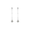 Clover Chain Drop Earrings in 925 Silver