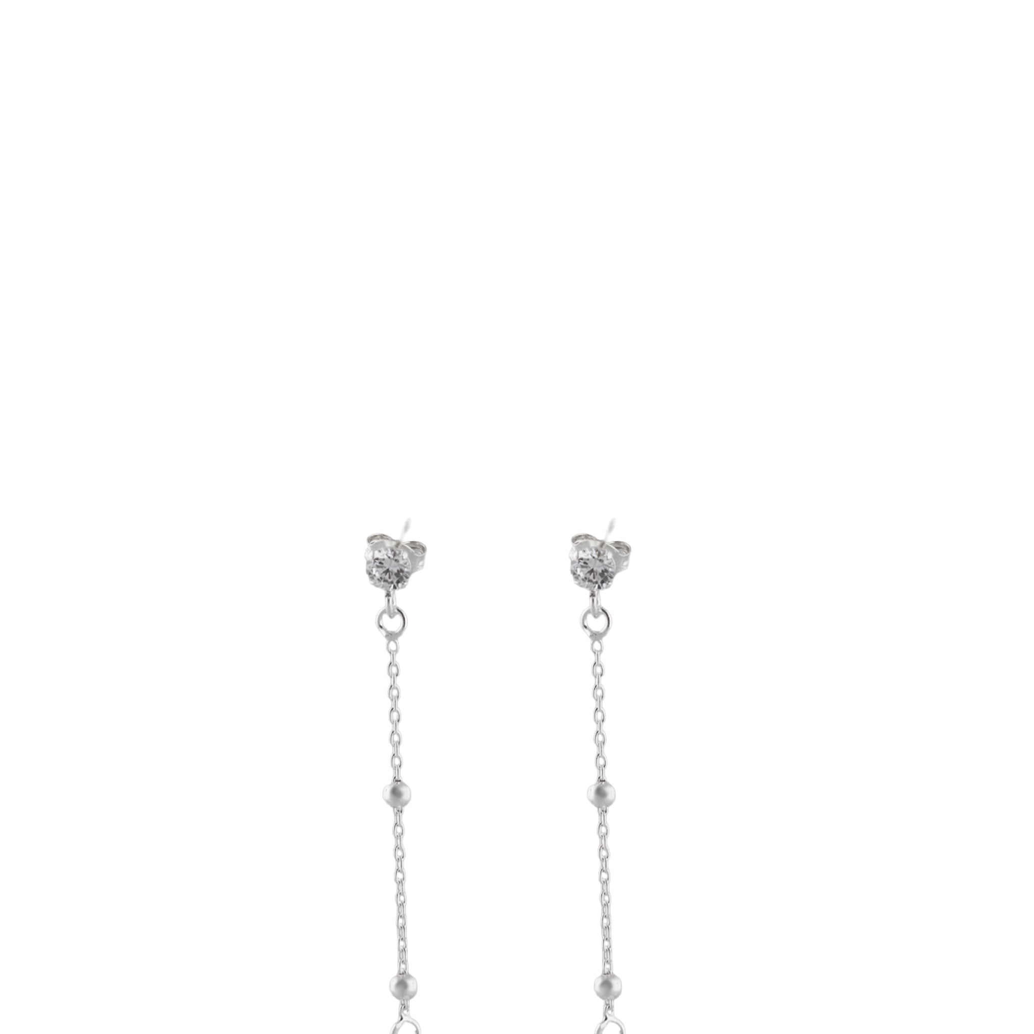 Clover Chain Drop Earrings in 925 Silver