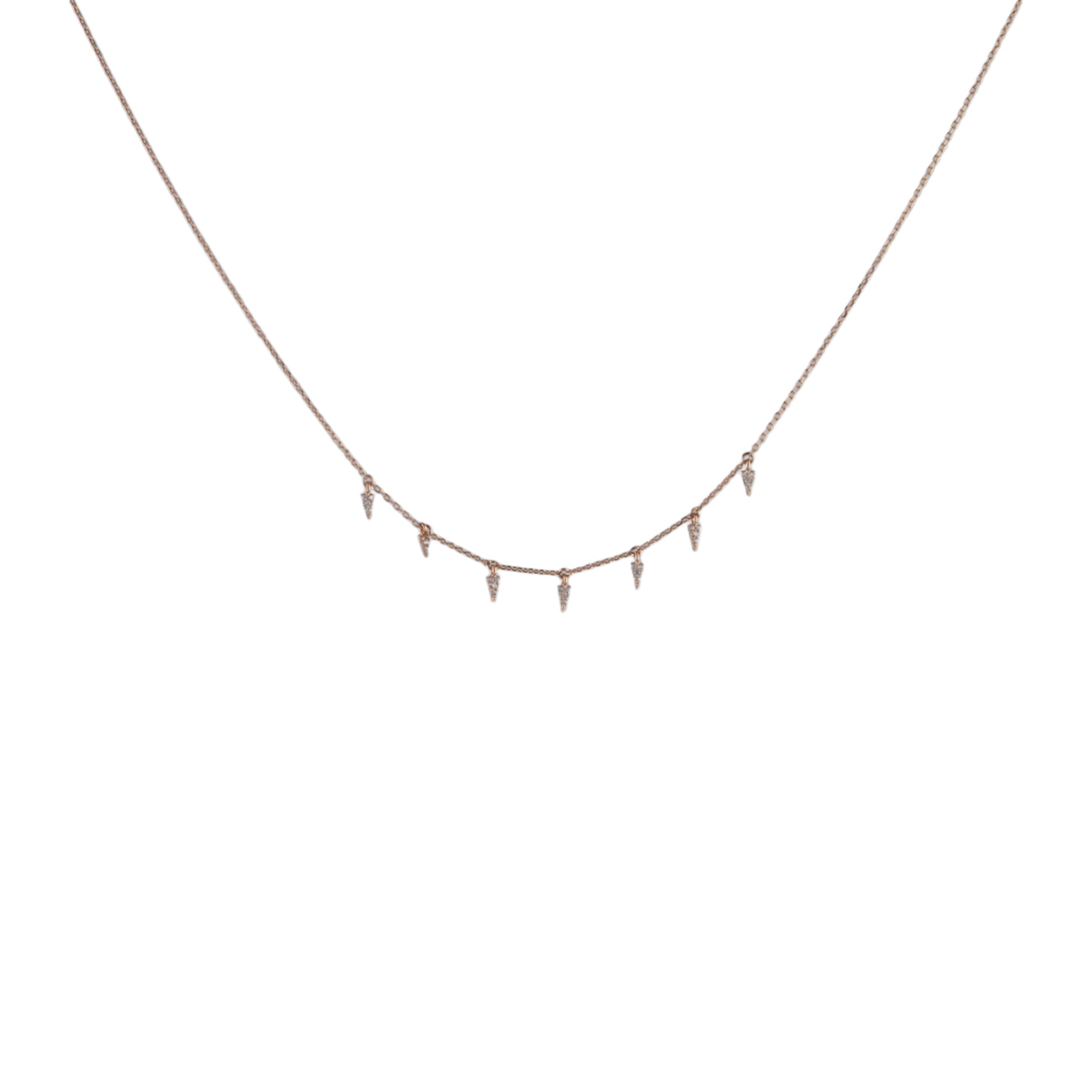 Sparkling Spike Rose Gold Plated Necklace
