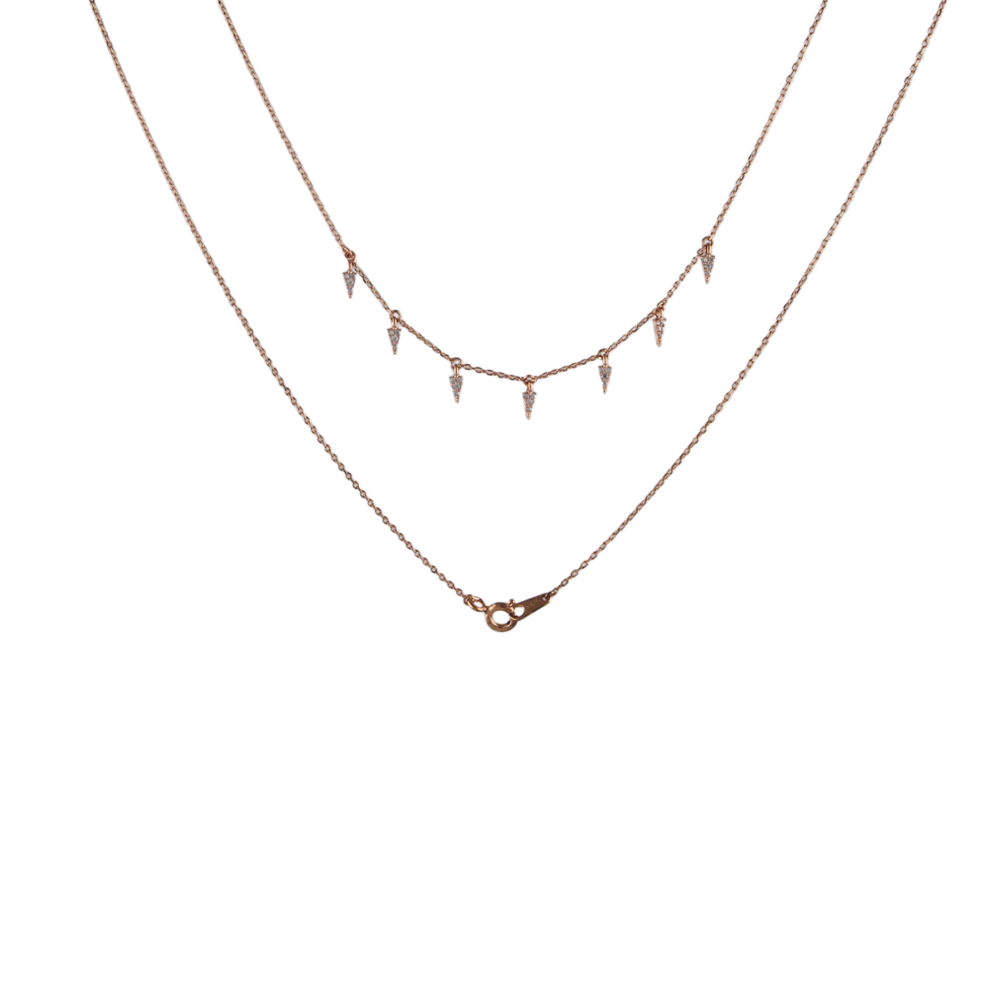 Sparkling Spike Rose Gold Plated Necklace