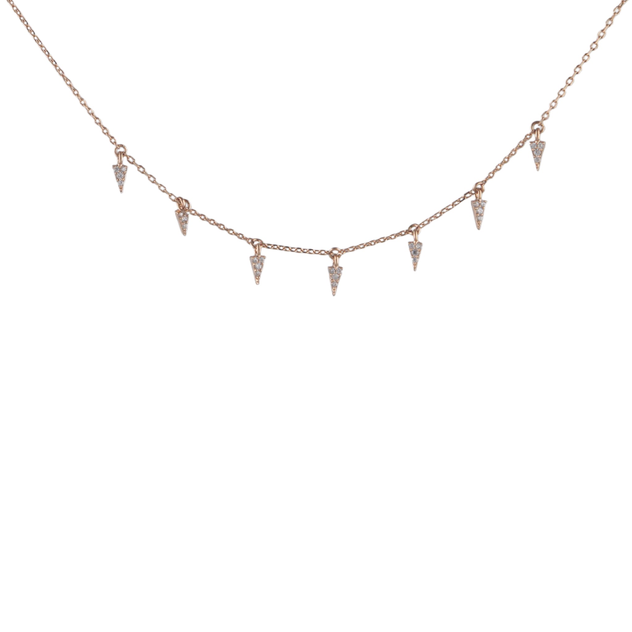 Sparkling Spike Rose Gold Plated Necklace