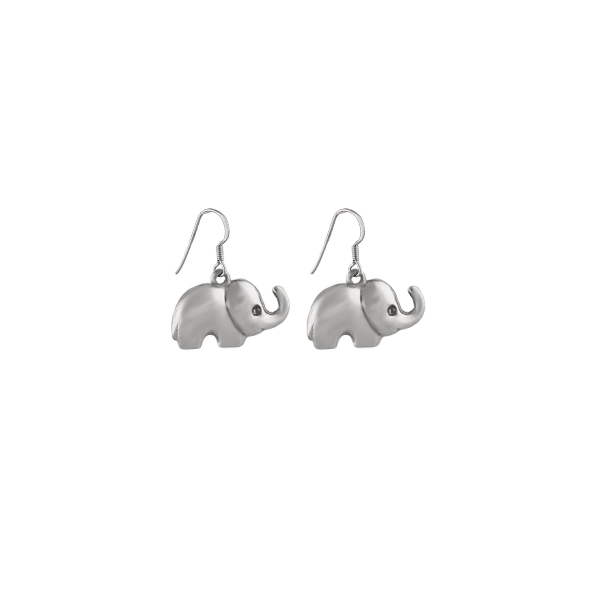 Elephant Drop Earrings in 925 Silver