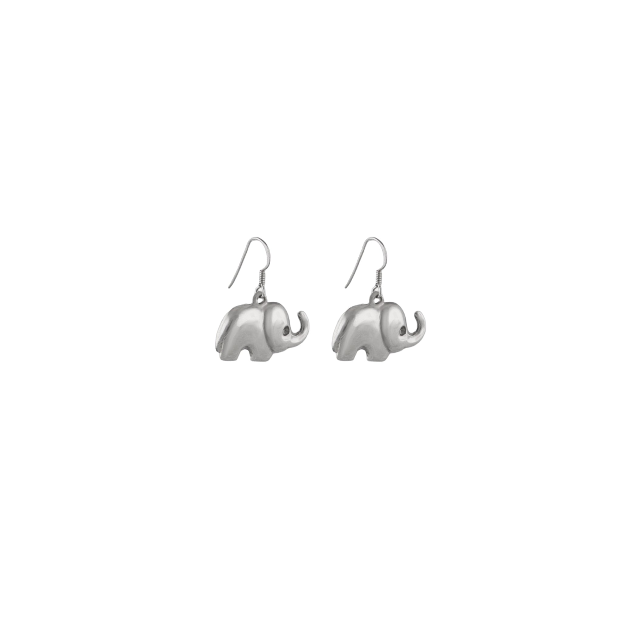 Elephant Drop Earrings in 925 Silver