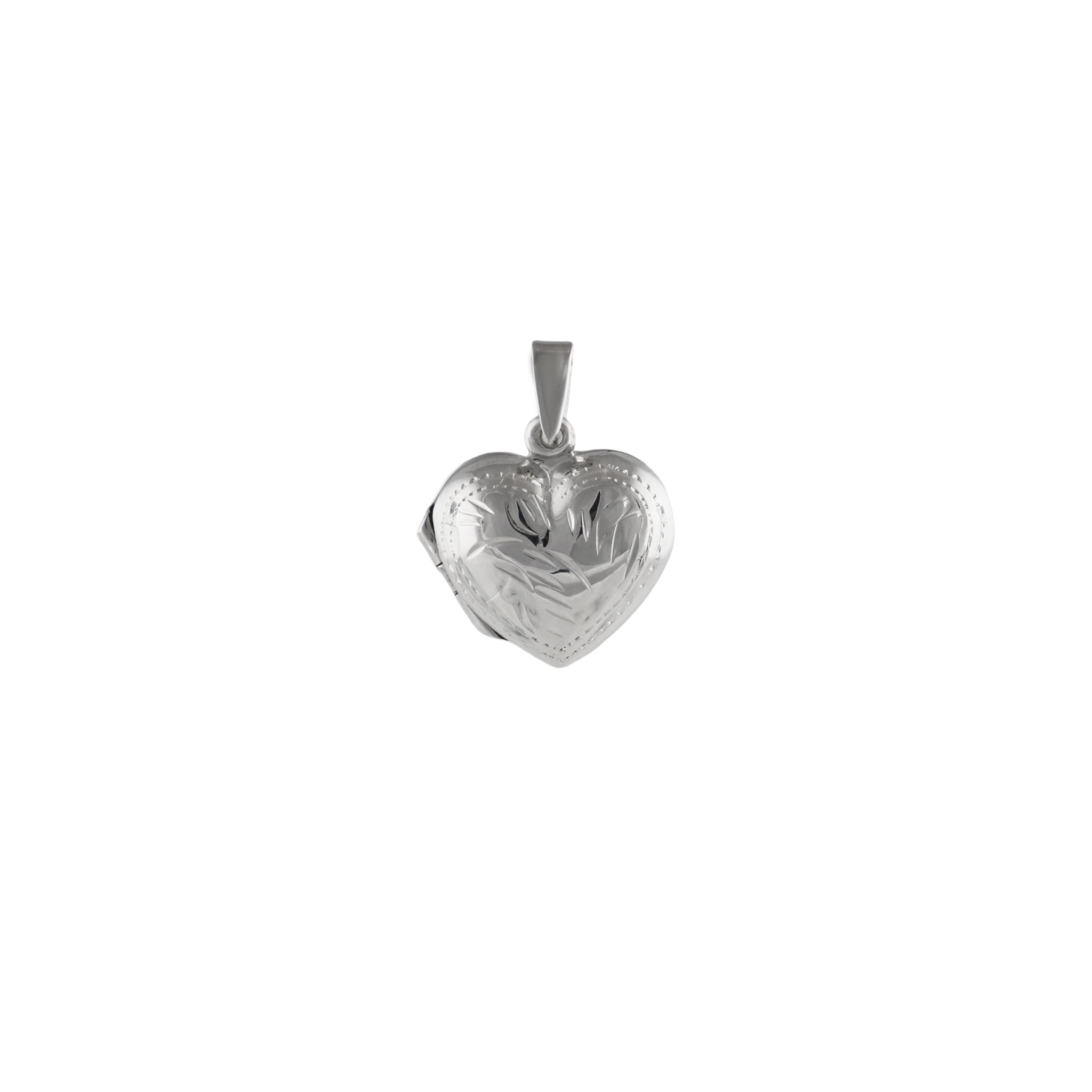 Engraved Heart Locket Pendant in 925 Silver