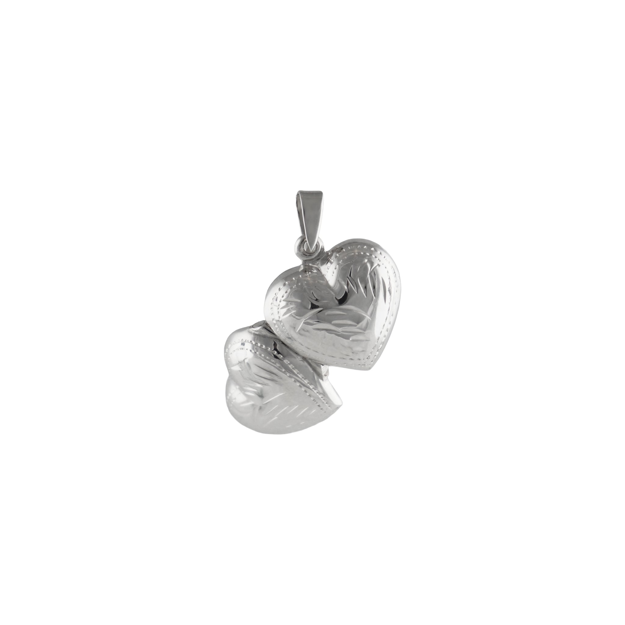 Engraved Heart Locket Pendant in 925 Silver