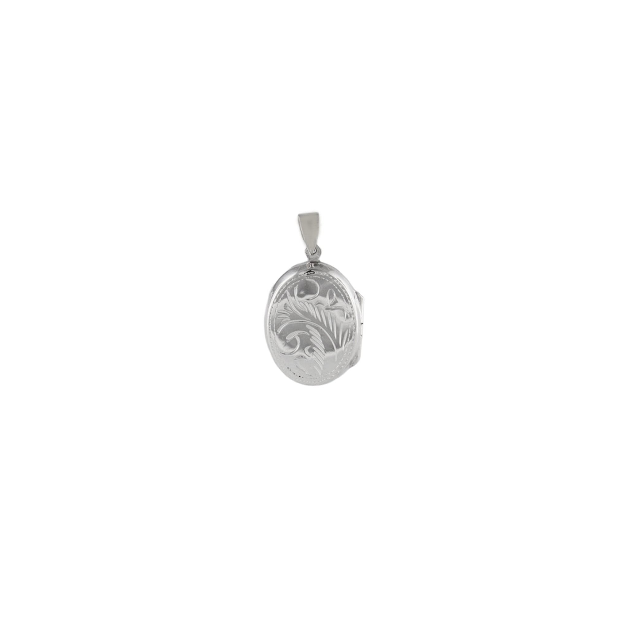 Engraved Oval Locket Pendant in 925 Silver