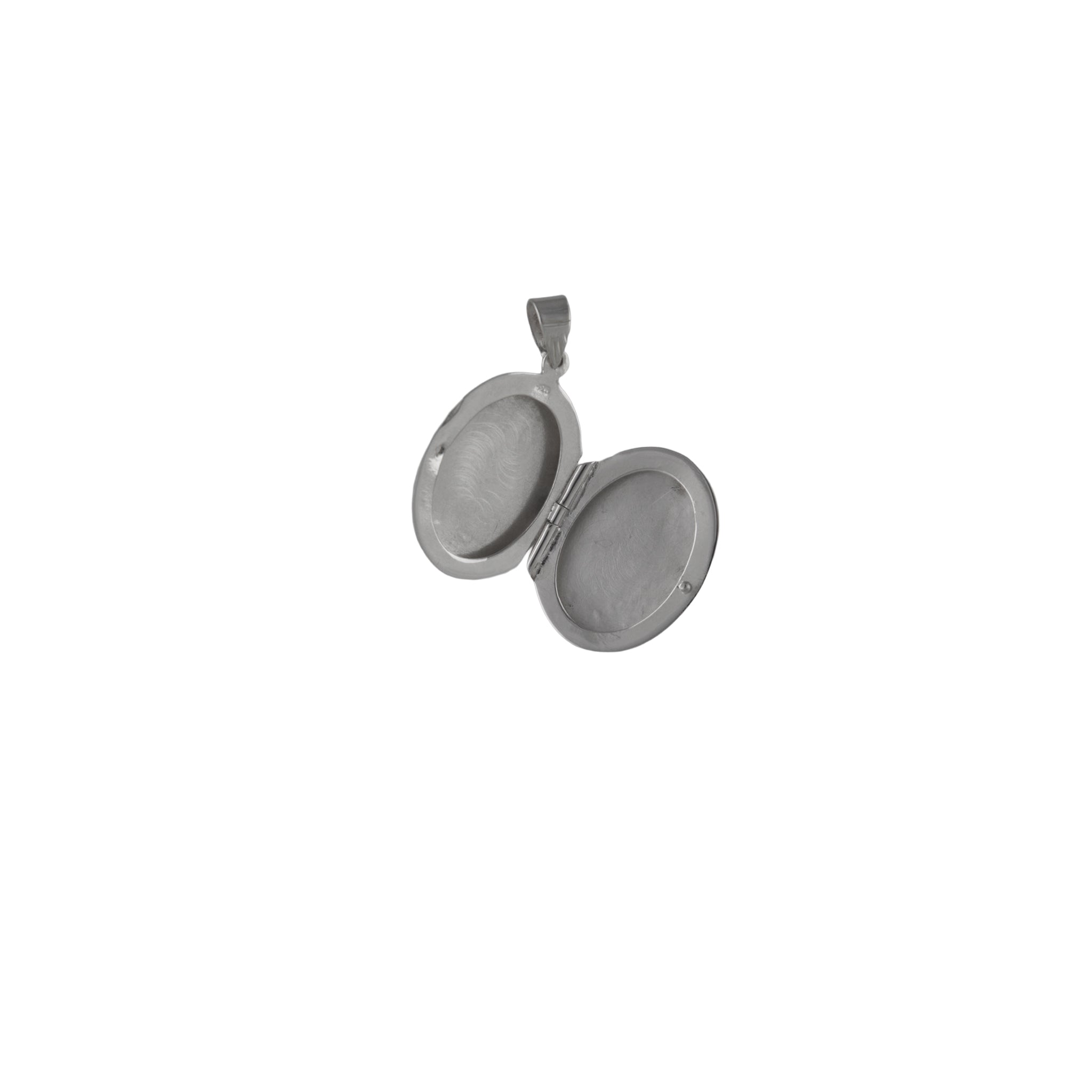 Engraved Oval Locket Pendant in 925 Silver