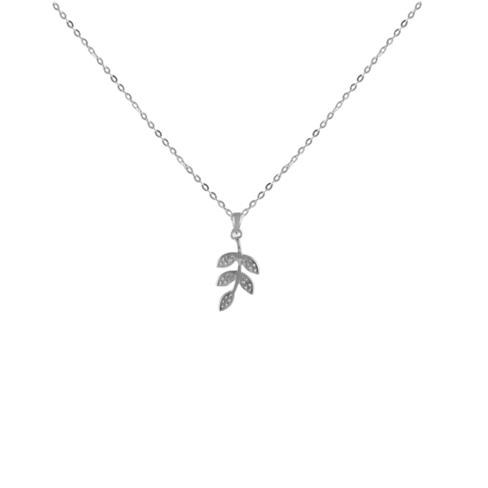 Leaf Pendant Necklace in 925 Silver