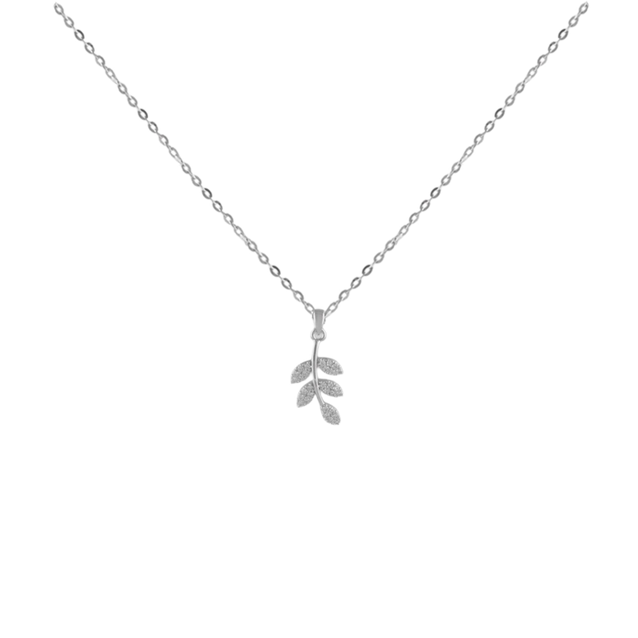 Leaf Pendant Necklace in 925 Silver