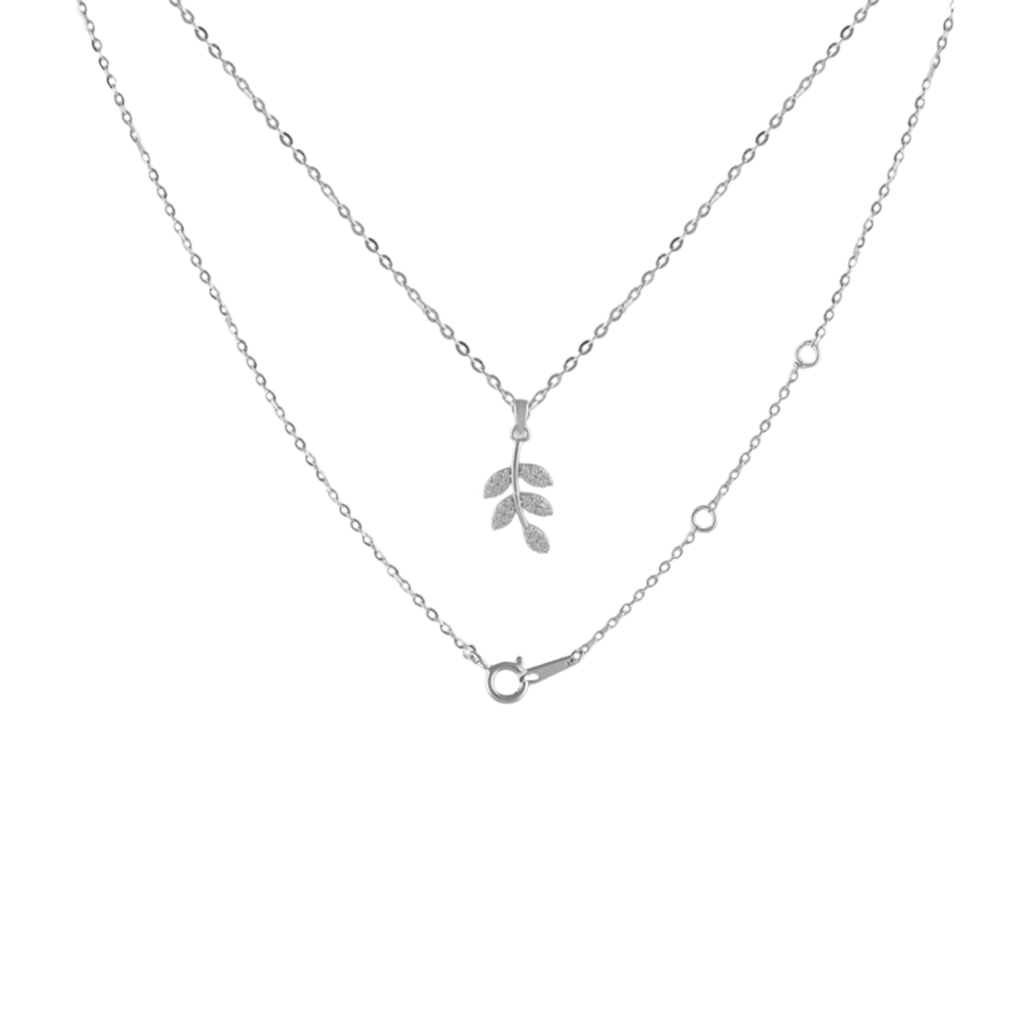 Leaf Pendant Necklace in 925 Silver