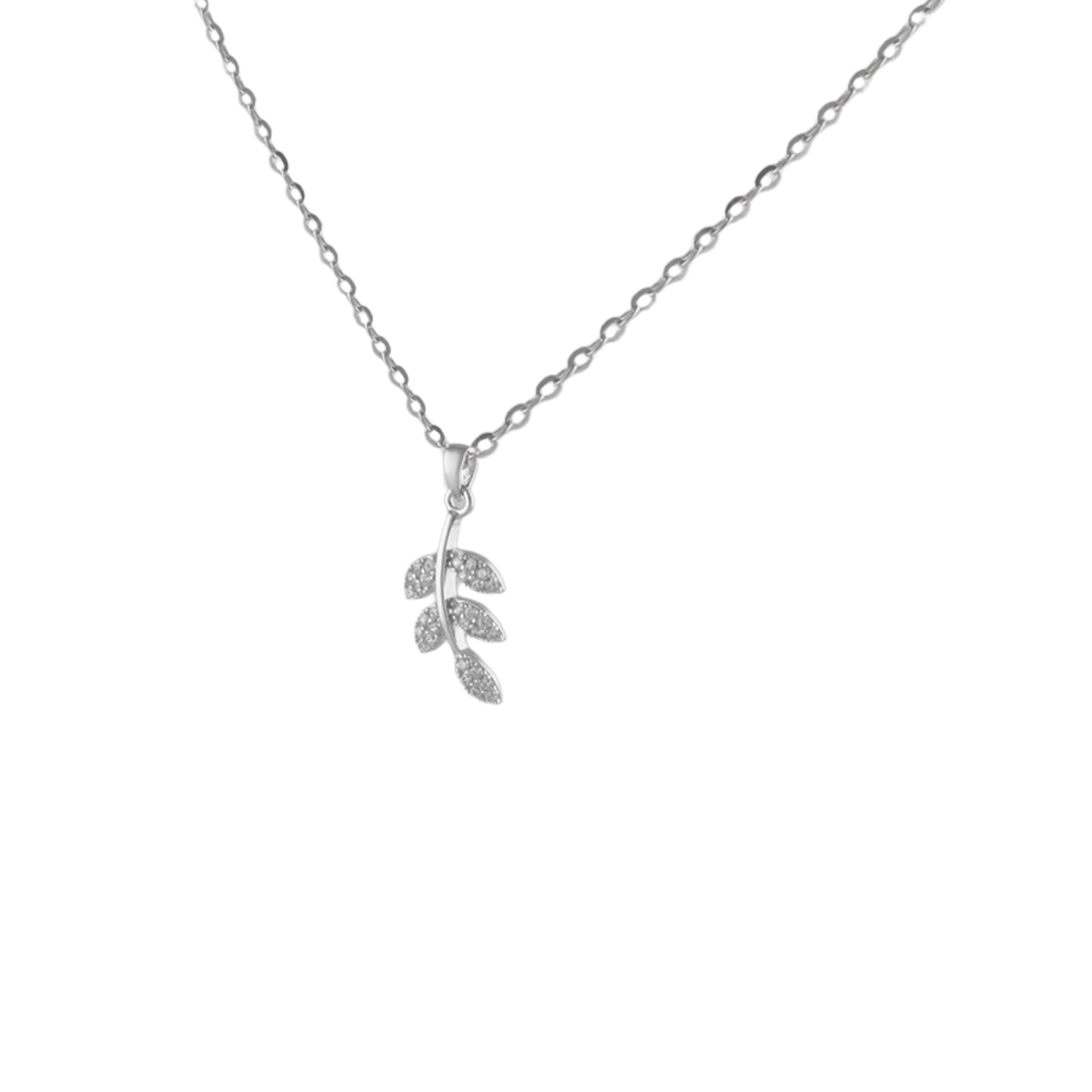 Leaf Pendant Necklace in 925 Silver