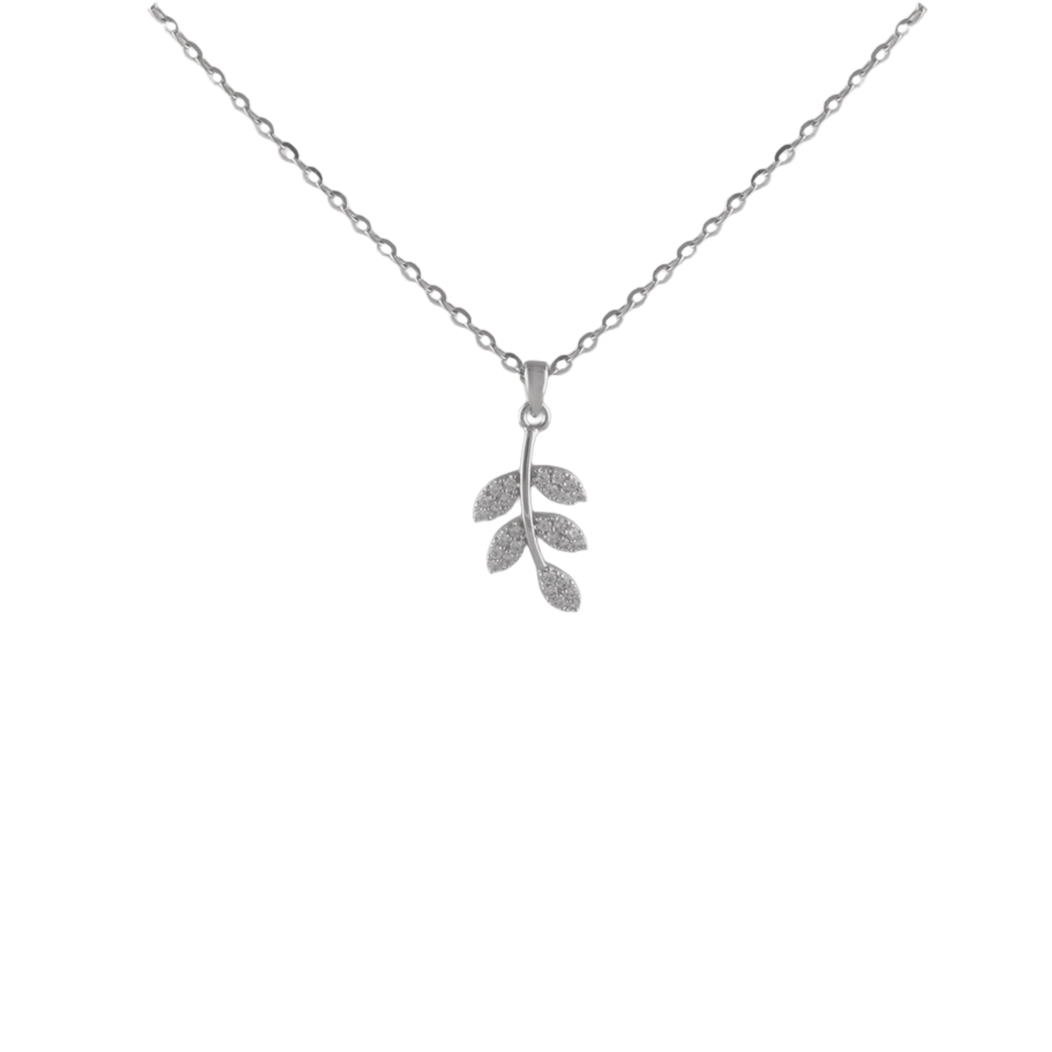 Leaf Pendant Necklace in 925 Silver