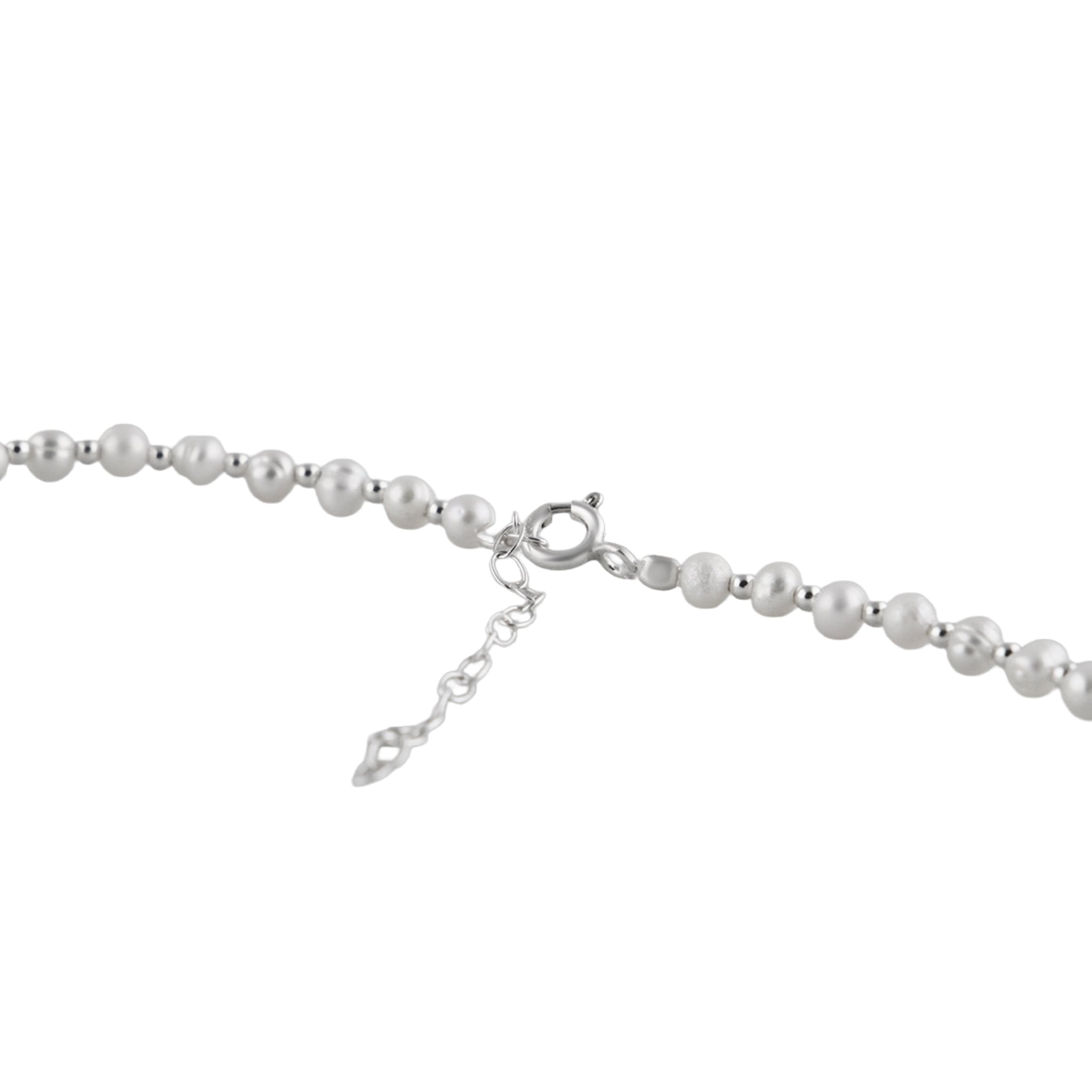 Long Freshwater Pearl Necklace in 925 Silver