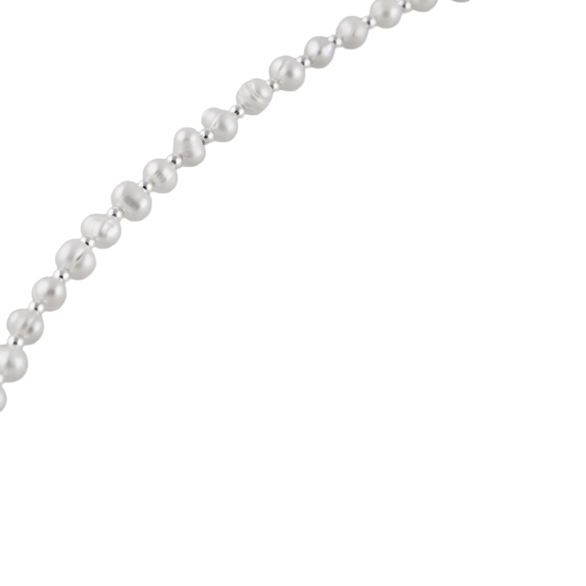Long Freshwater Pearl Necklace in 925 Silver