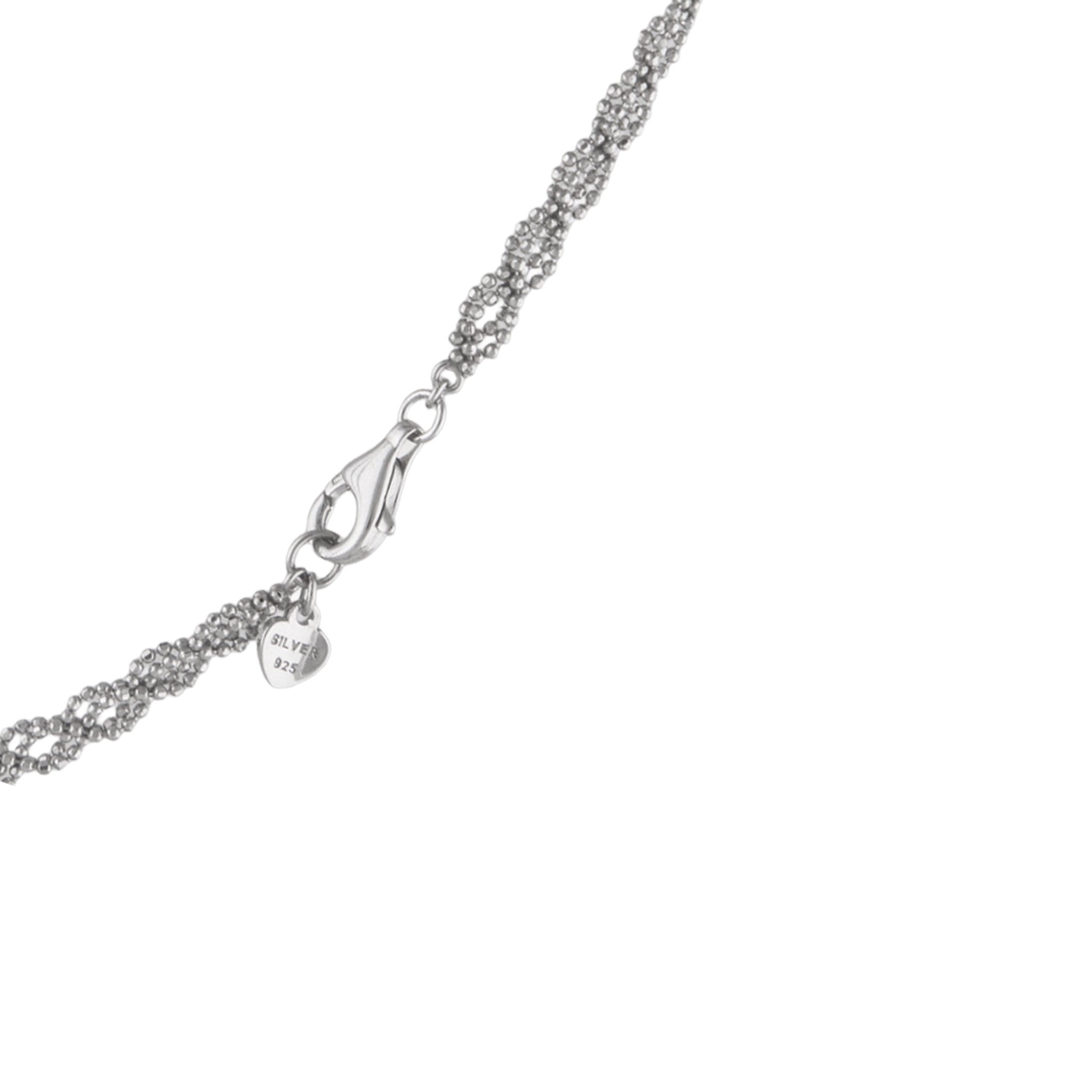 Long Star & Pearl Filigree Necklace in 925 Silver