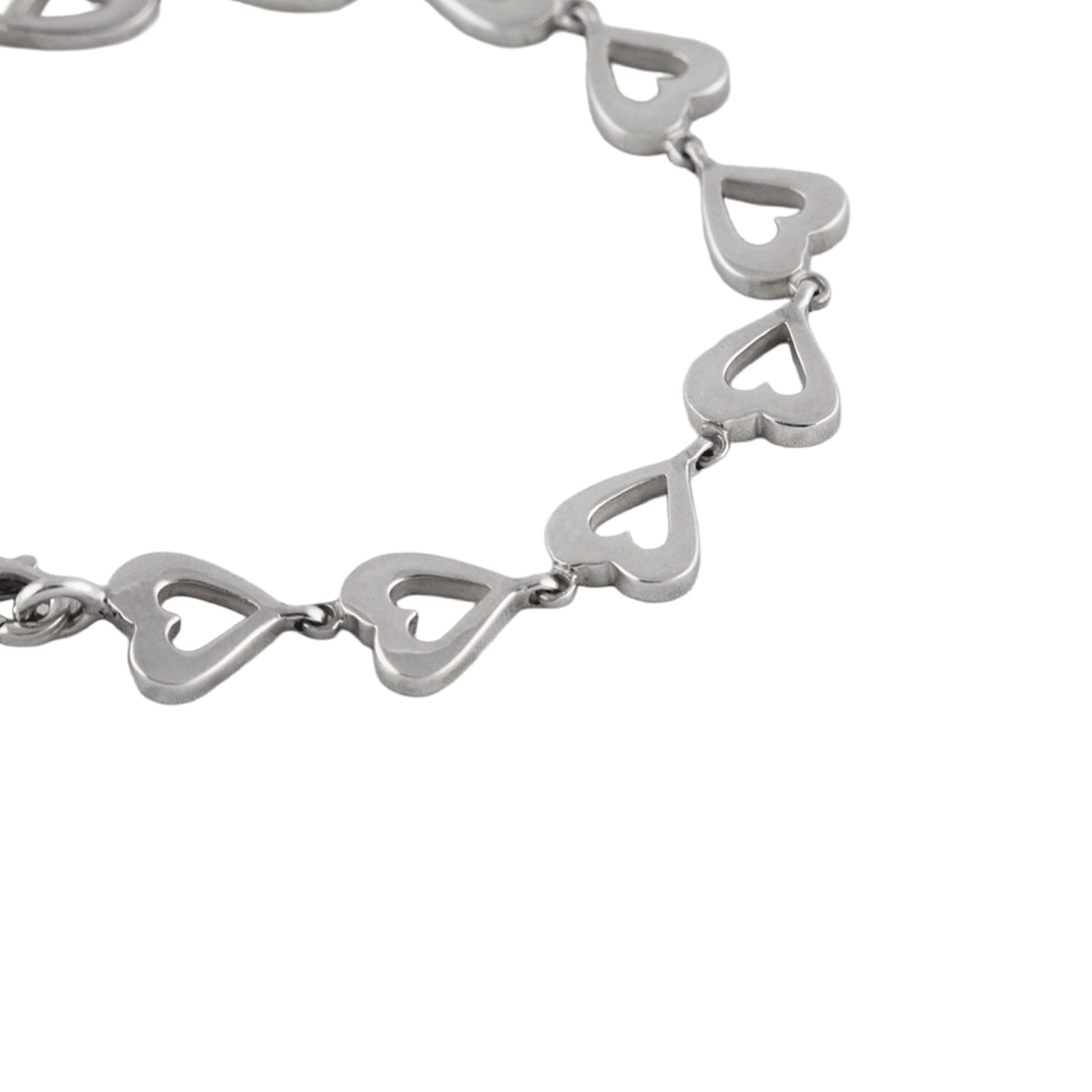 Open Heart Link Bracelet in 925 Silver