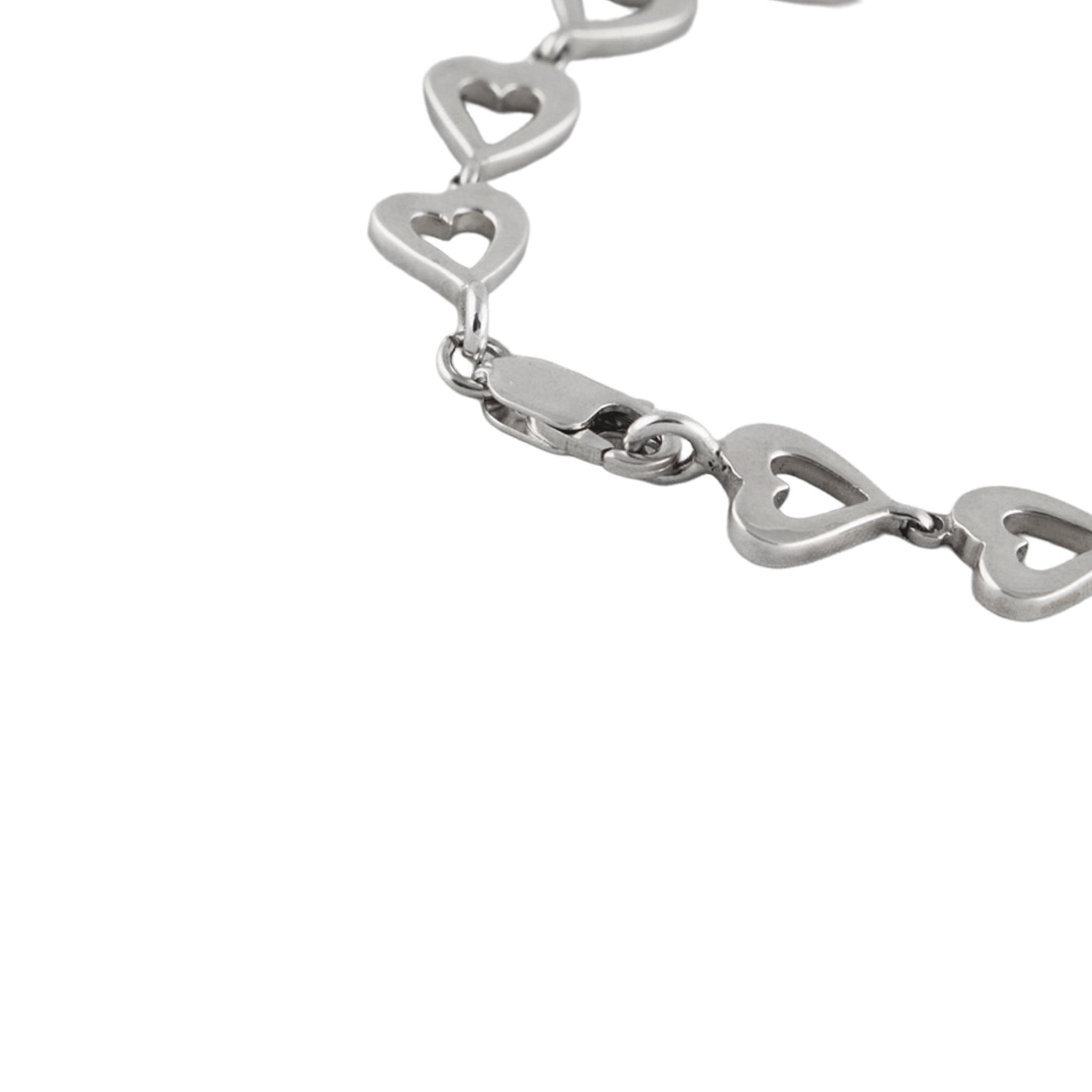 Open Heart Link Bracelet in 925 Silver