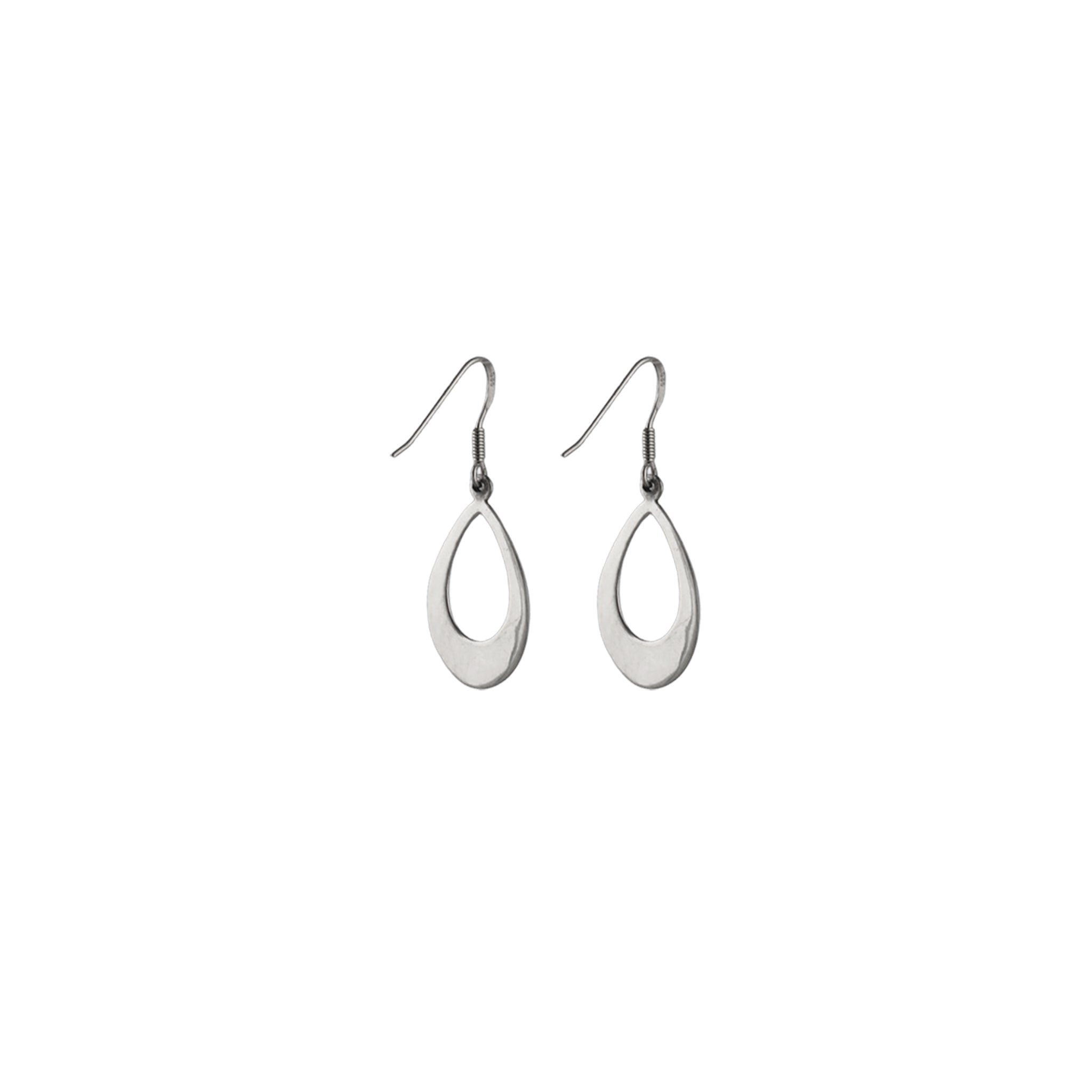 Open Teardrop Earrings in 925 Silver