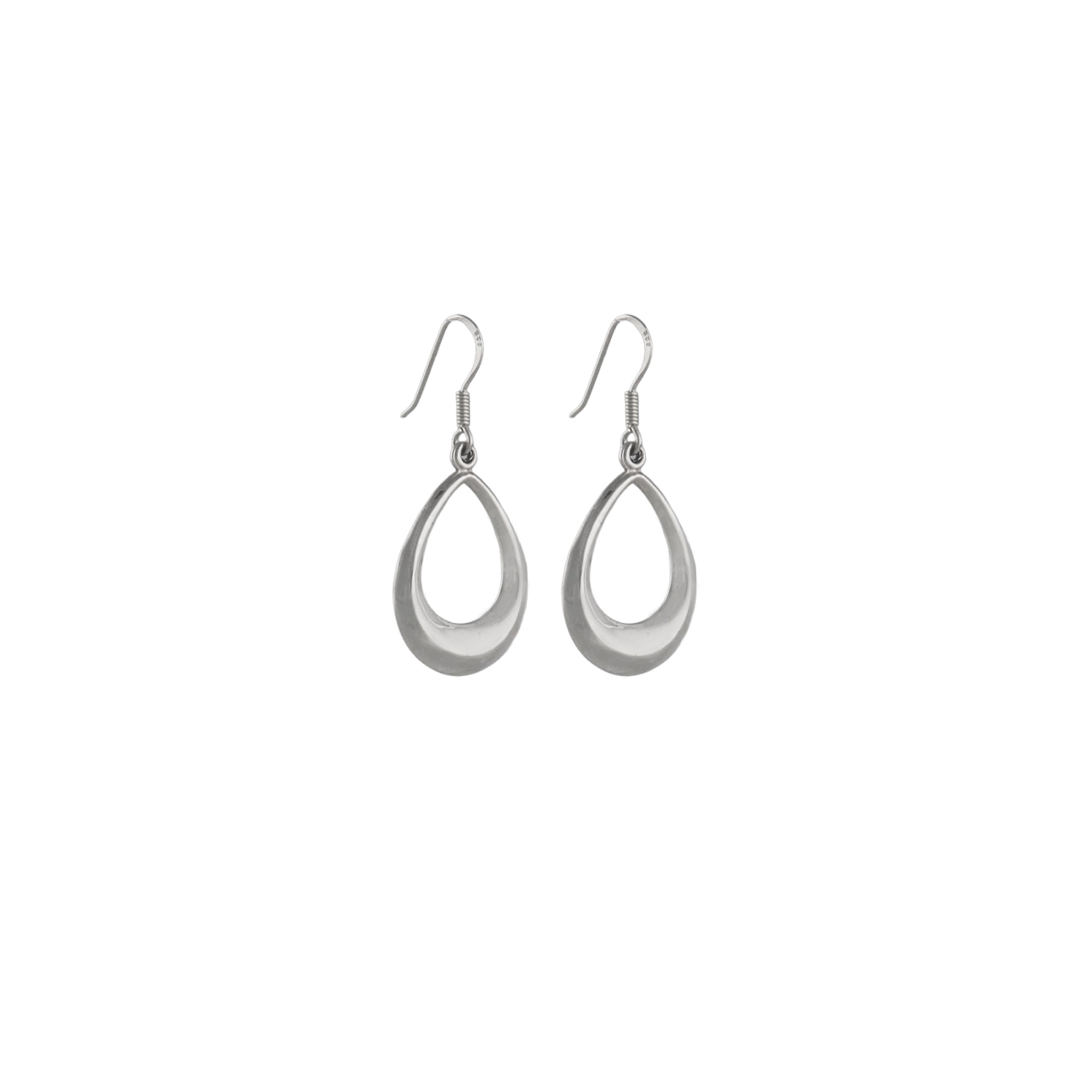 Open Teardrop Earrings in 925 Silver
