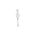 Ornate Key Pendant with Sparkling Stone Detail in 925 Silver