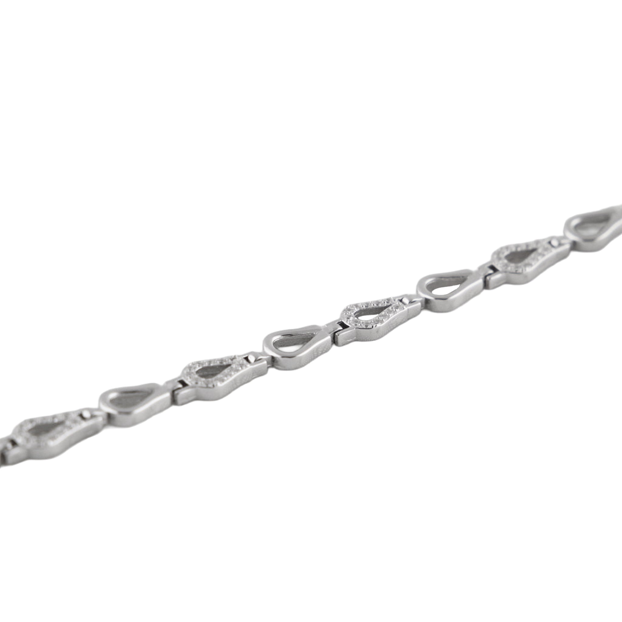 Teardrop Link Bracelet in 925 Silver