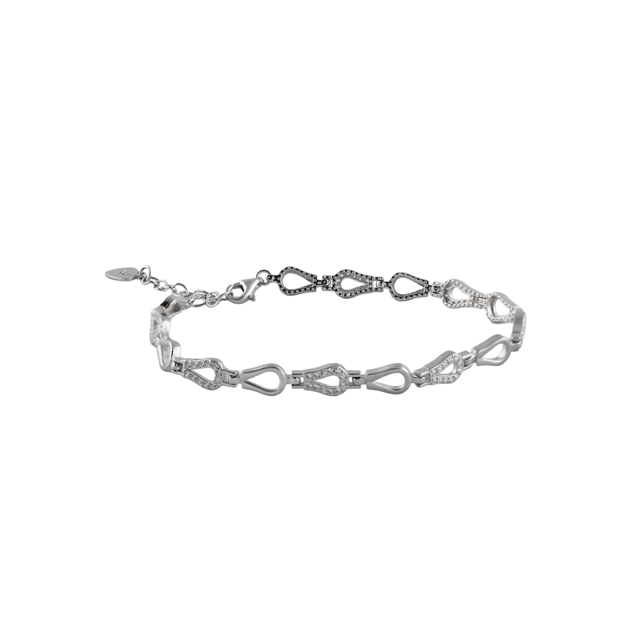 Teardrop Link Bracelet in 925 Silver