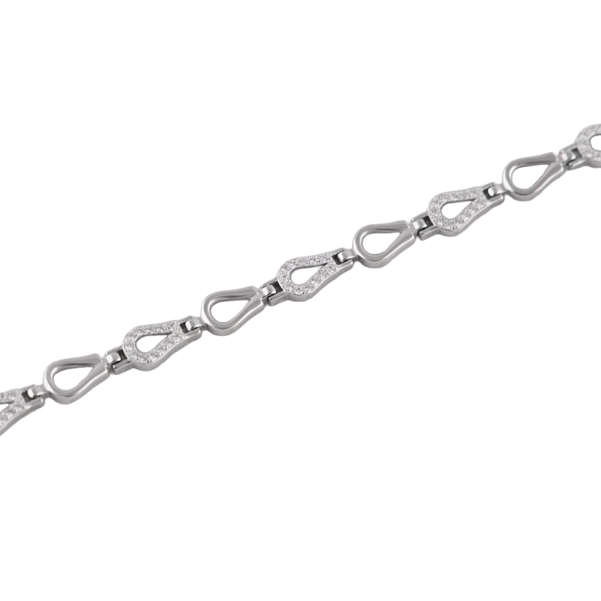 Teardrop Link Bracelet in 925 Silver