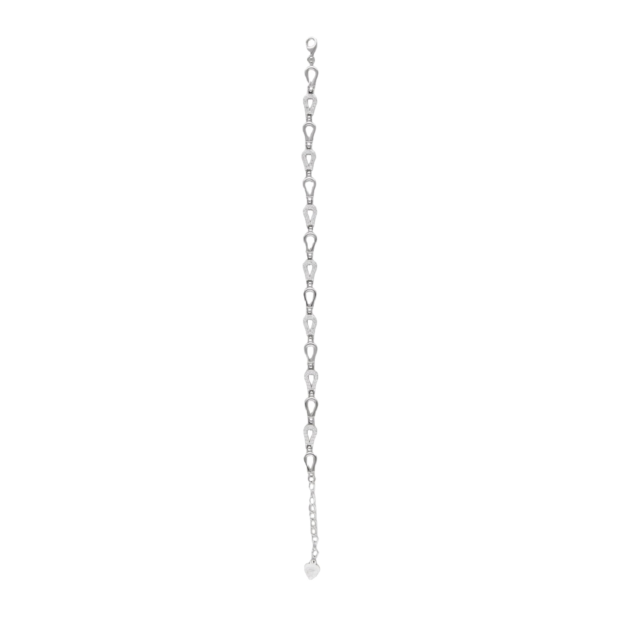 Teardrop Link Bracelet in 925 Silver