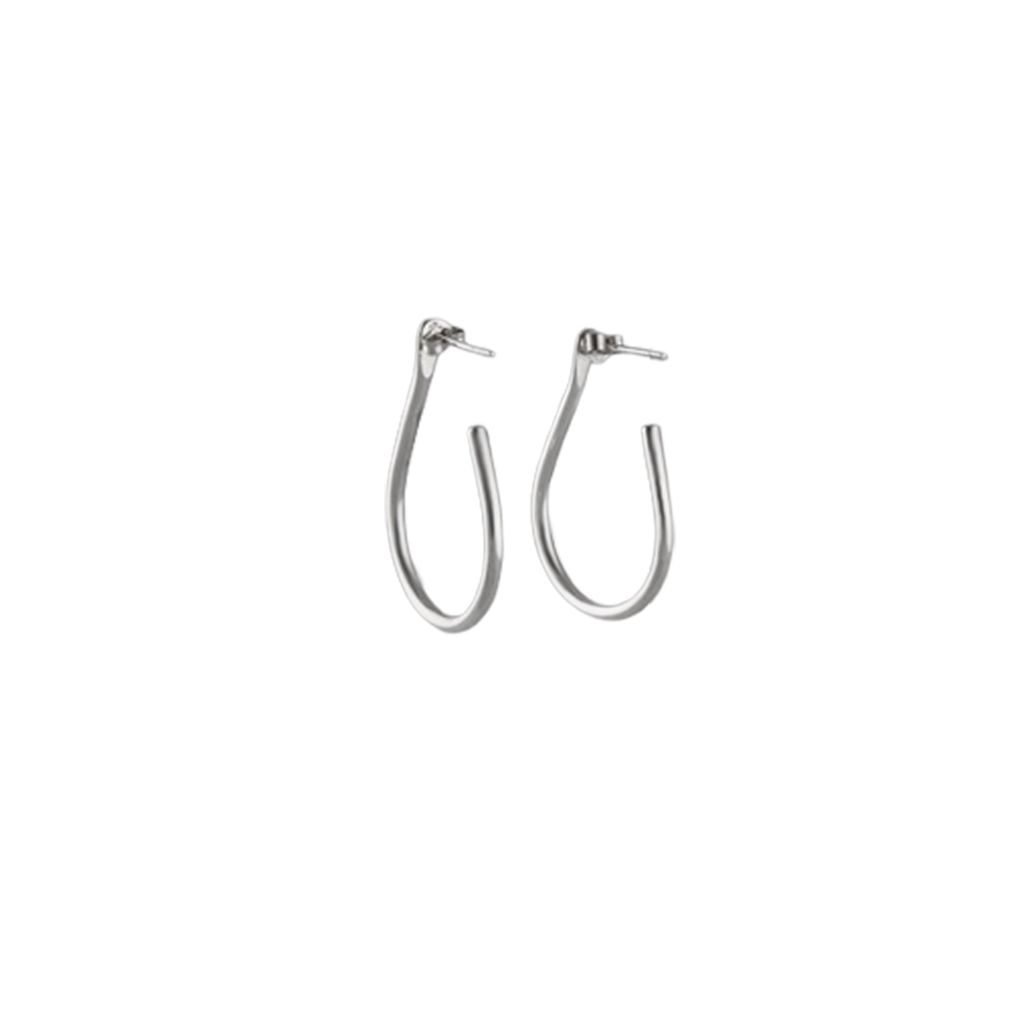 Sculpted Oval Hoop Earrings in 925 Silver