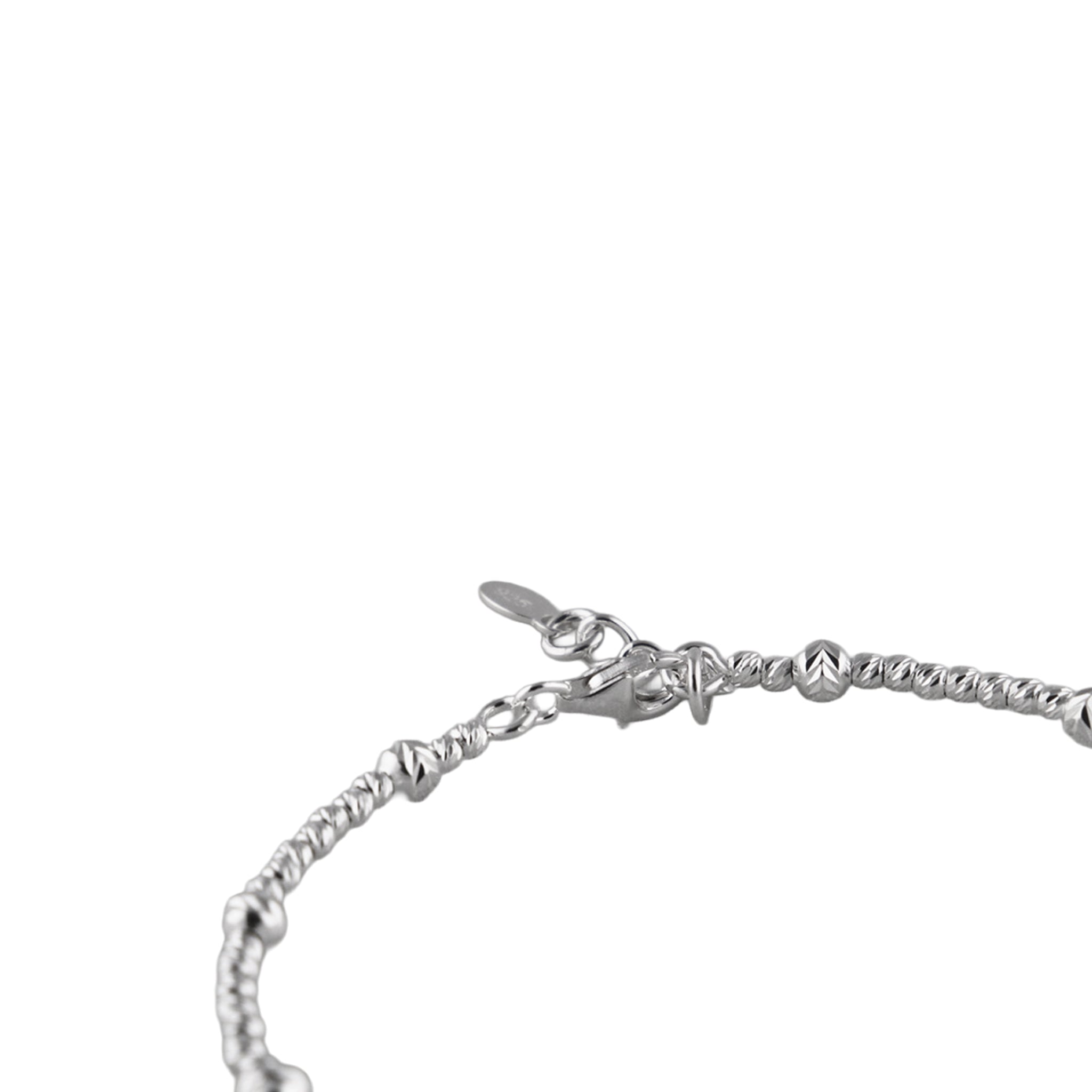Diamond-Cut Bead Bracelet in 925 Silver