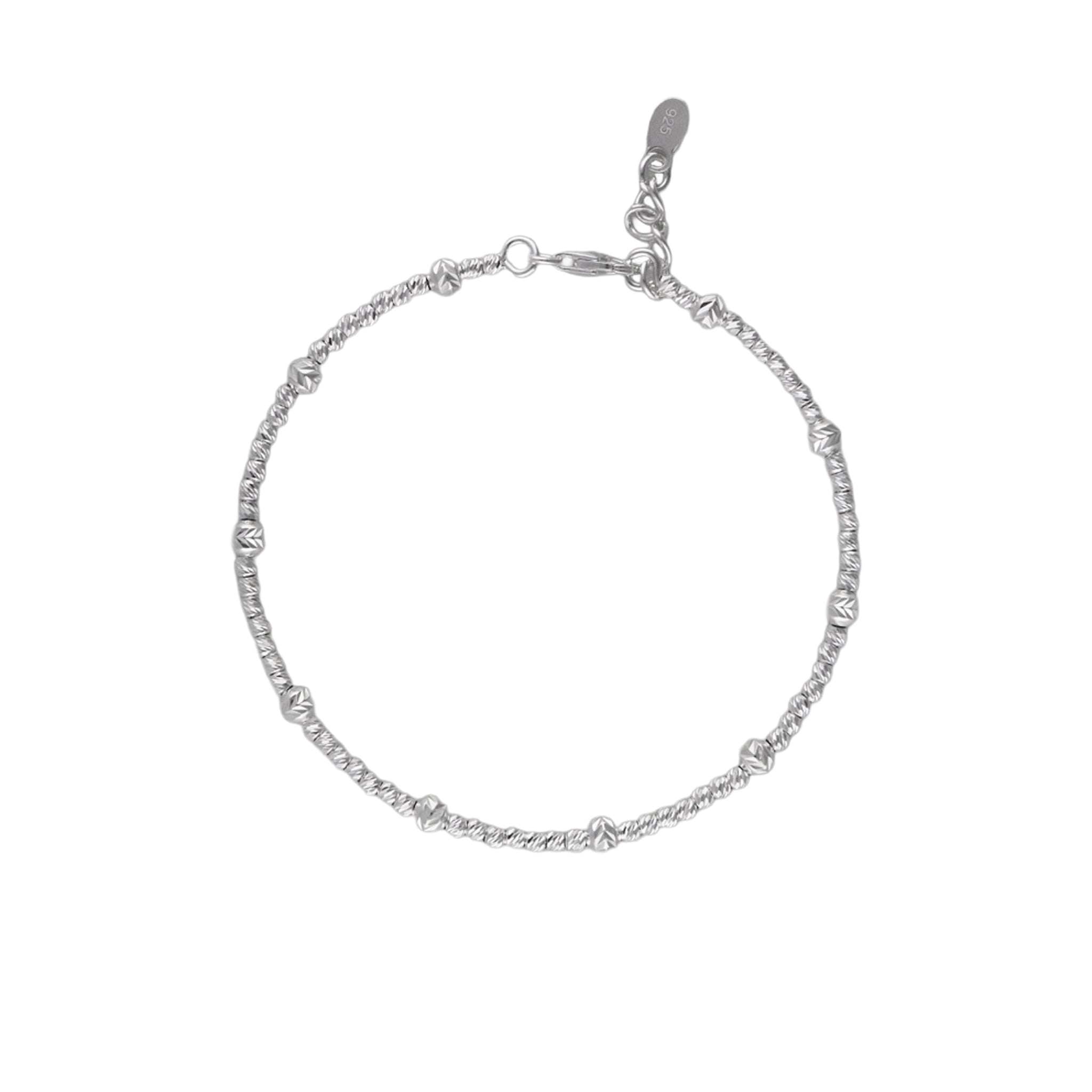 Diamond-Cut Bead Bracelet in 925 Silver