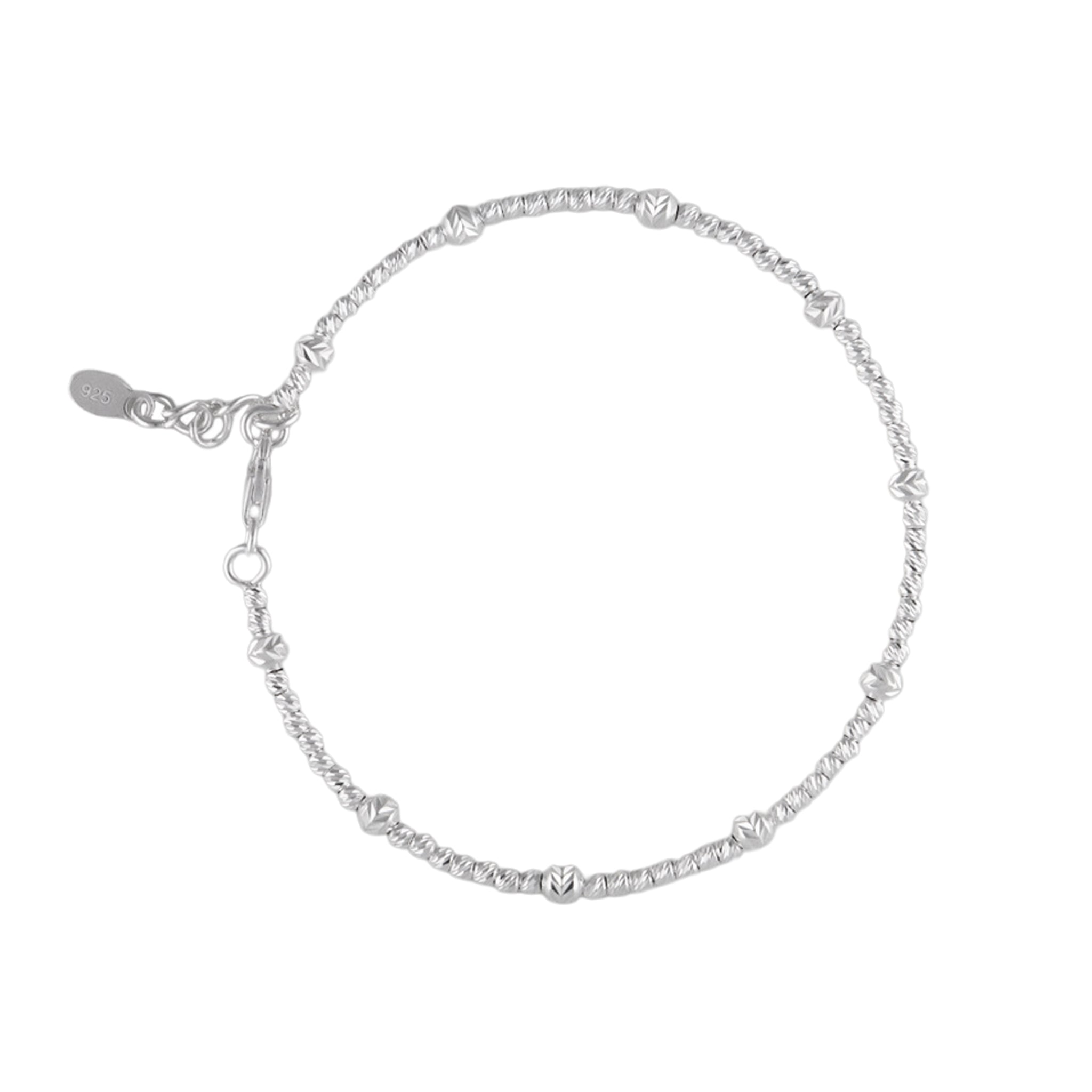 Diamond-Cut Bead Bracelet in 925 Silver