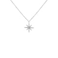 Sparkling Starburst Pendant Necklace in 925 Silver