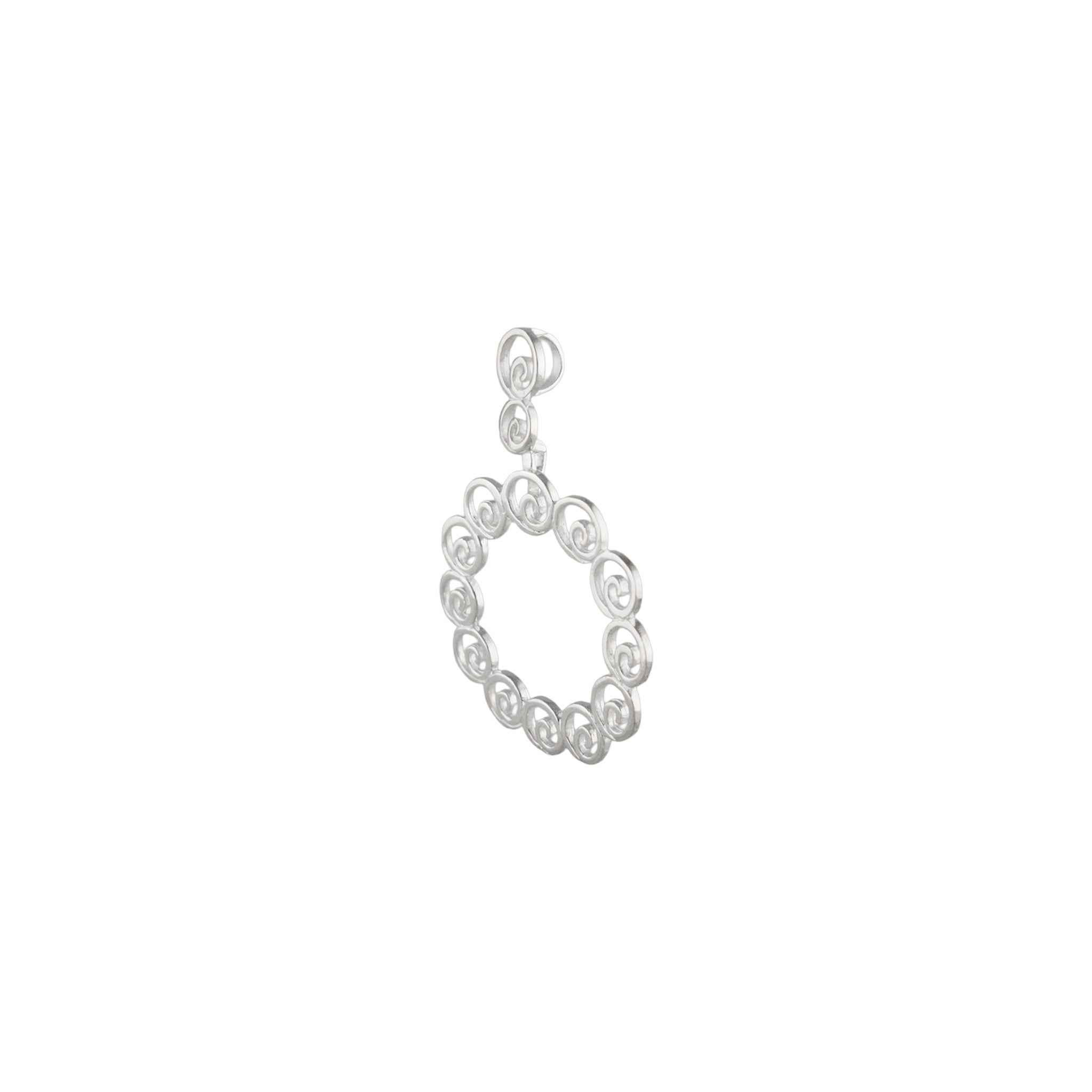 Brushed Silver Swirl Pendant in 925 Silver