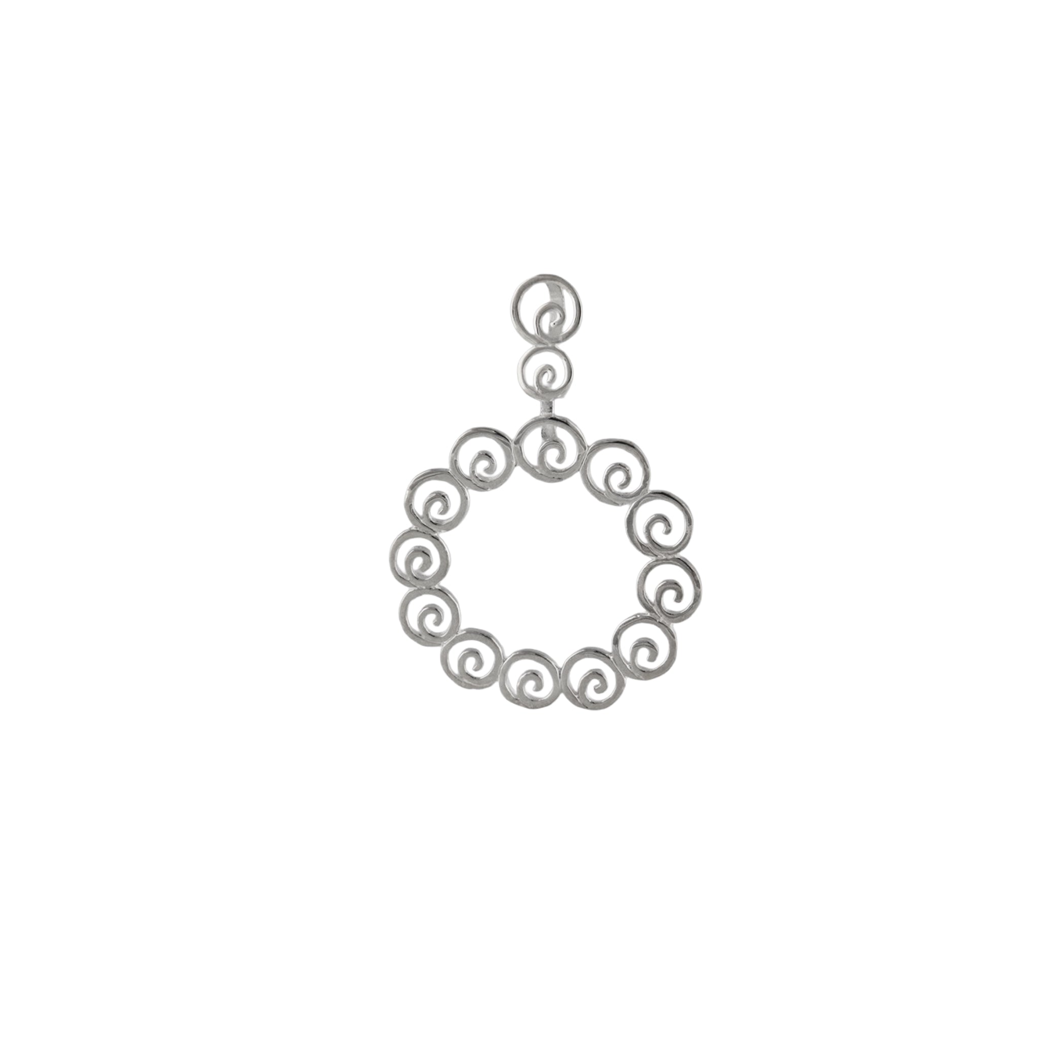 Brushed Silver Swirl Pendant in 925 Silver