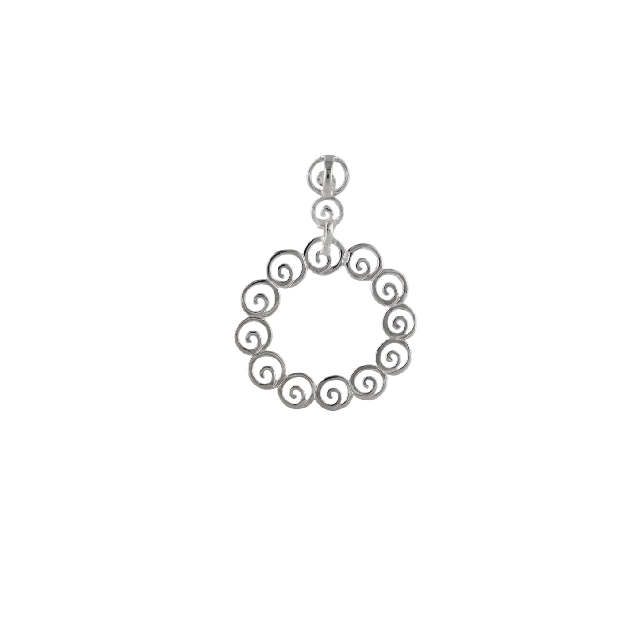 Brushed Silver Swirl Pendant in 925 Silver