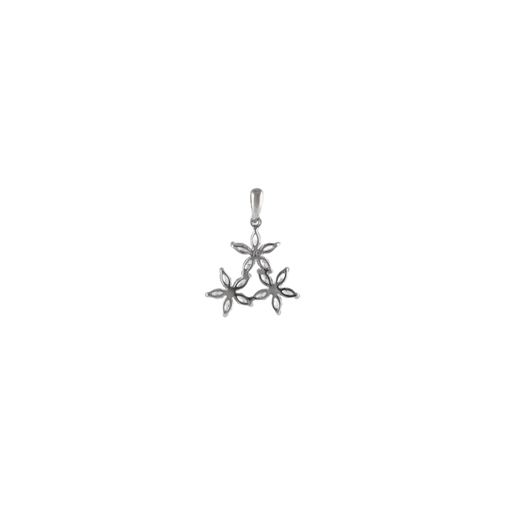 Trio Flower pendant Pendant in 925 Silver