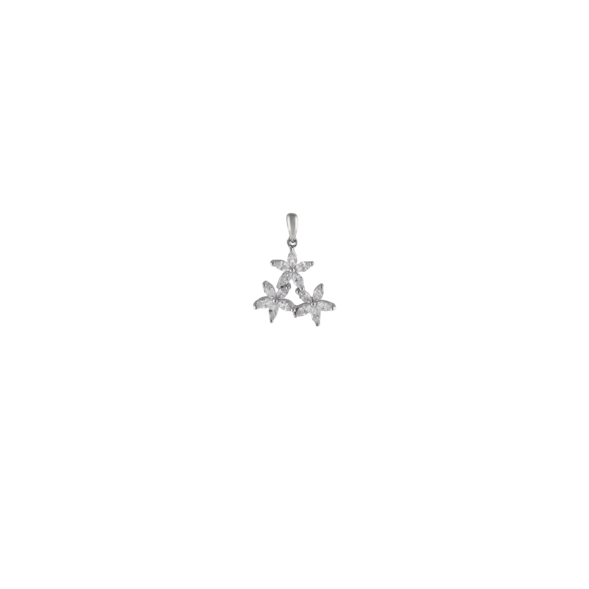 Trio Flower pendant Pendant in 925 Silver