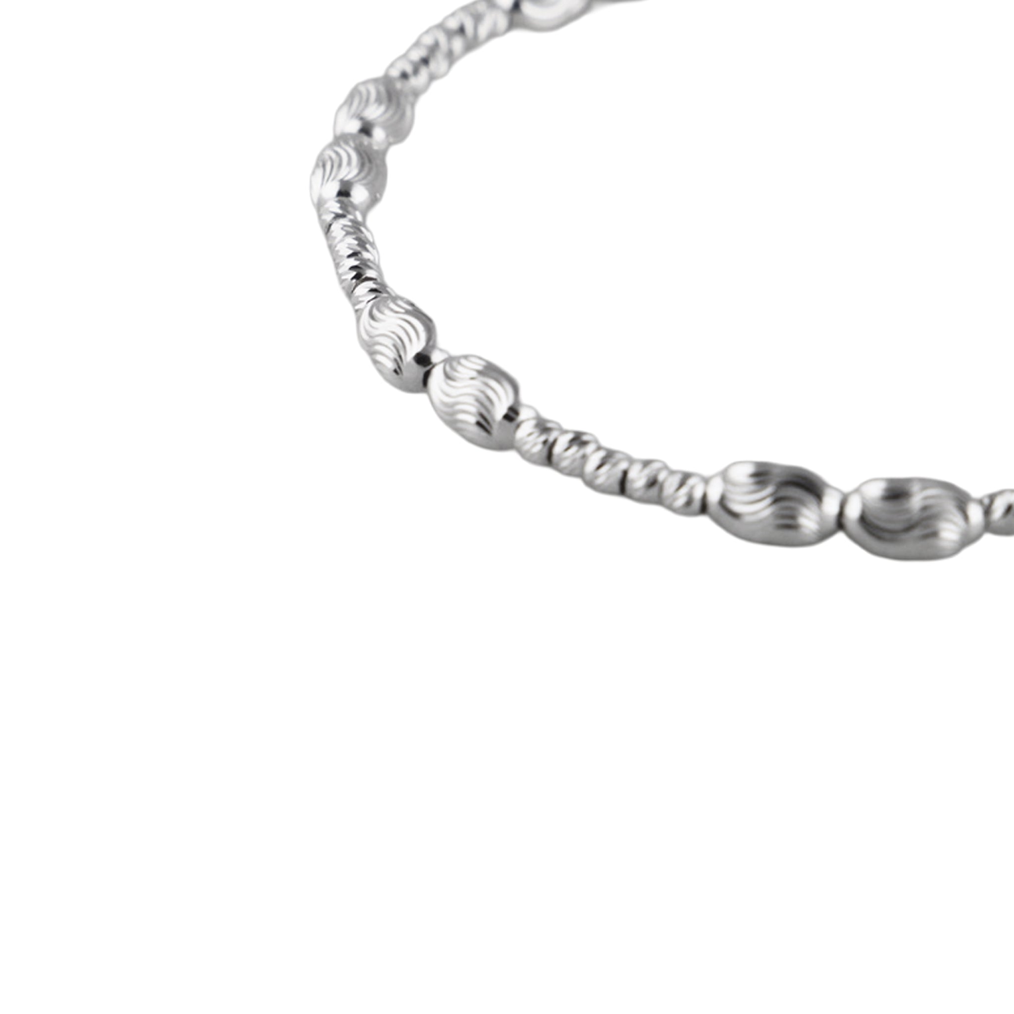 Twisted Bead Bracelet with Heart pendant in 925 Silver