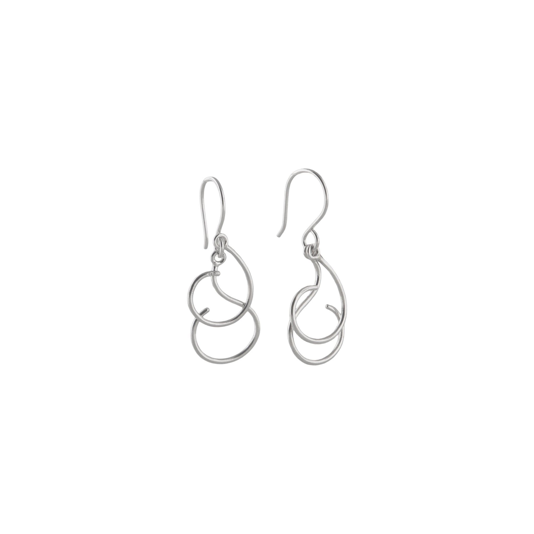 Swirl Dangly Earrings in 925 Silver